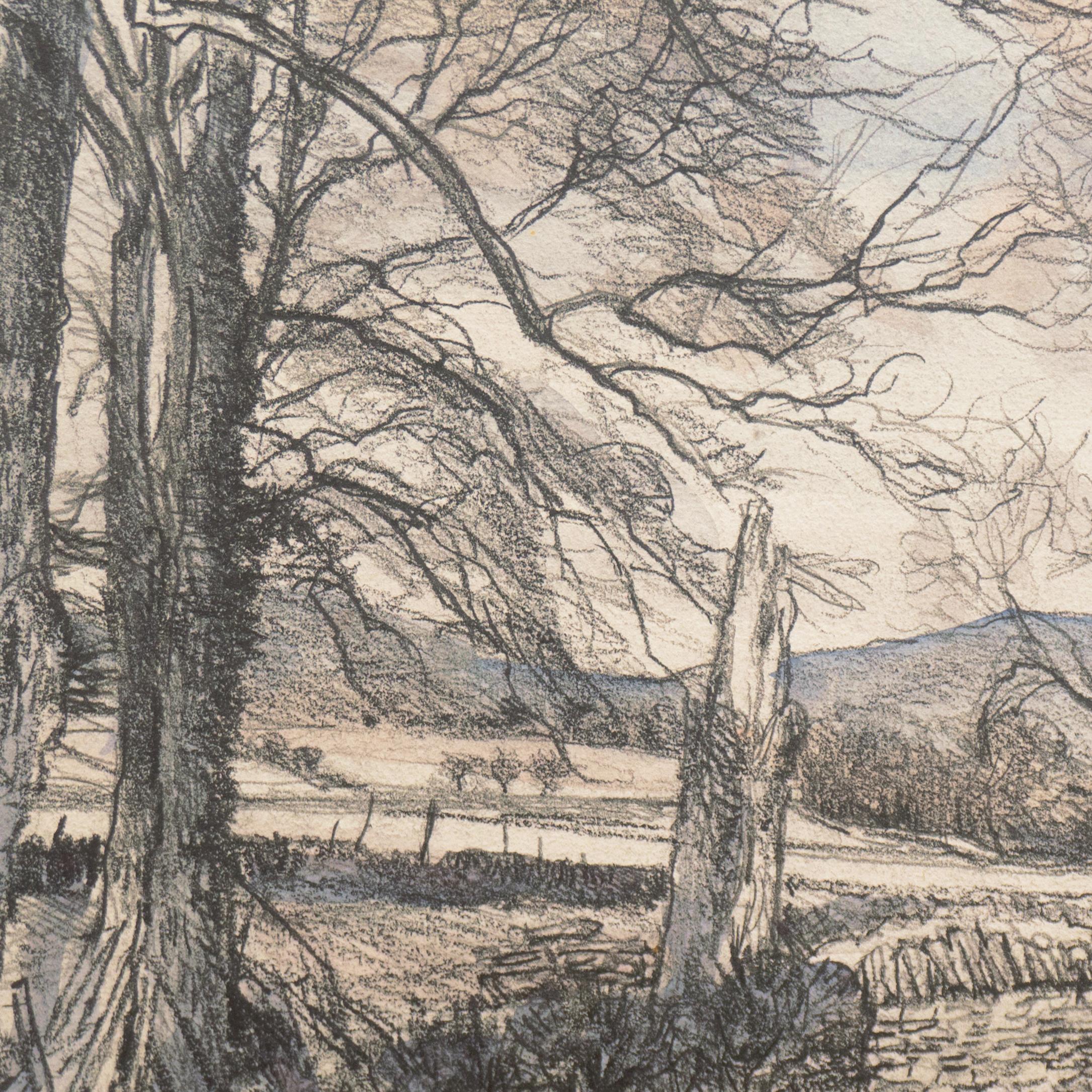 'Windy Day Fallows, Angus', Dundee, Scotland, Royal Society of Arts, Paris - Brown Landscape Art by James McIntosh Patrick