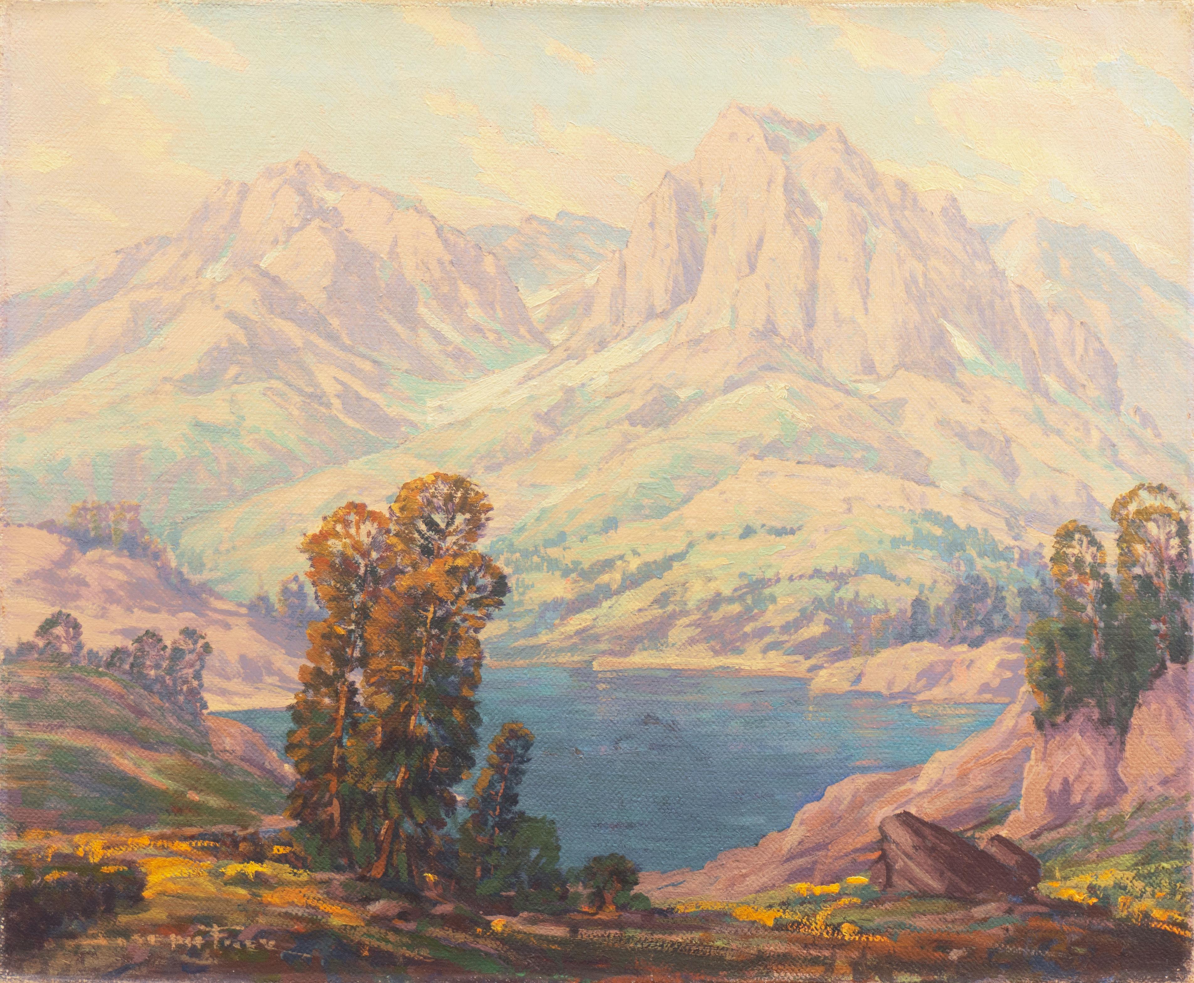 Joseph Paul Frey Landscape Painting - 'High Sierras, California', Plein Air Impressionist Lake Oil, AIC, San Francisco