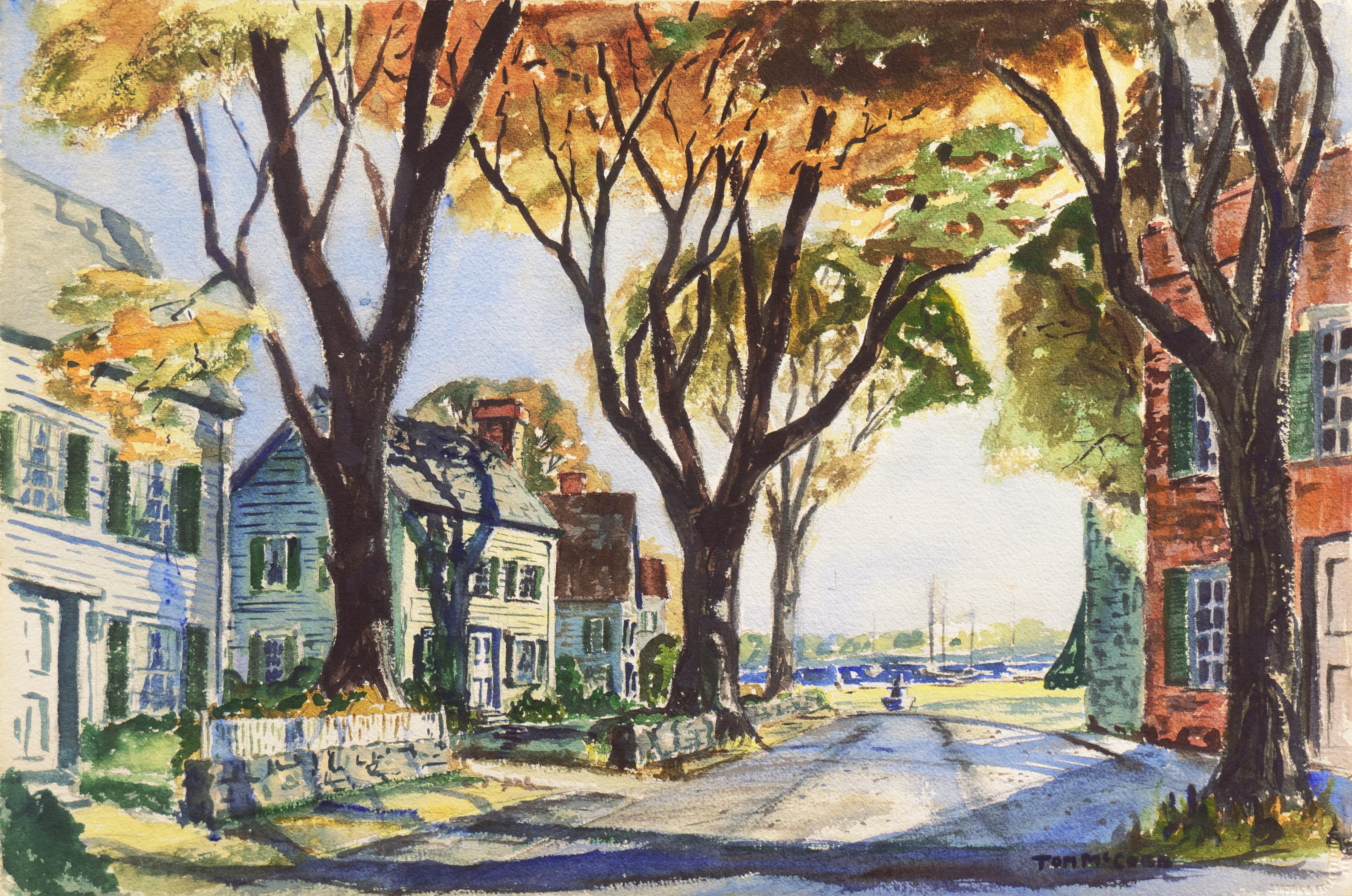 'New England Harbor', Cazenovia Watercolor Society, Connecticut, Adirondacks
