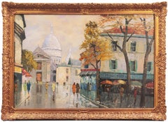 'Montmartre in the Rain with a View of Sacré-Cœur', School of Paris, Large oil