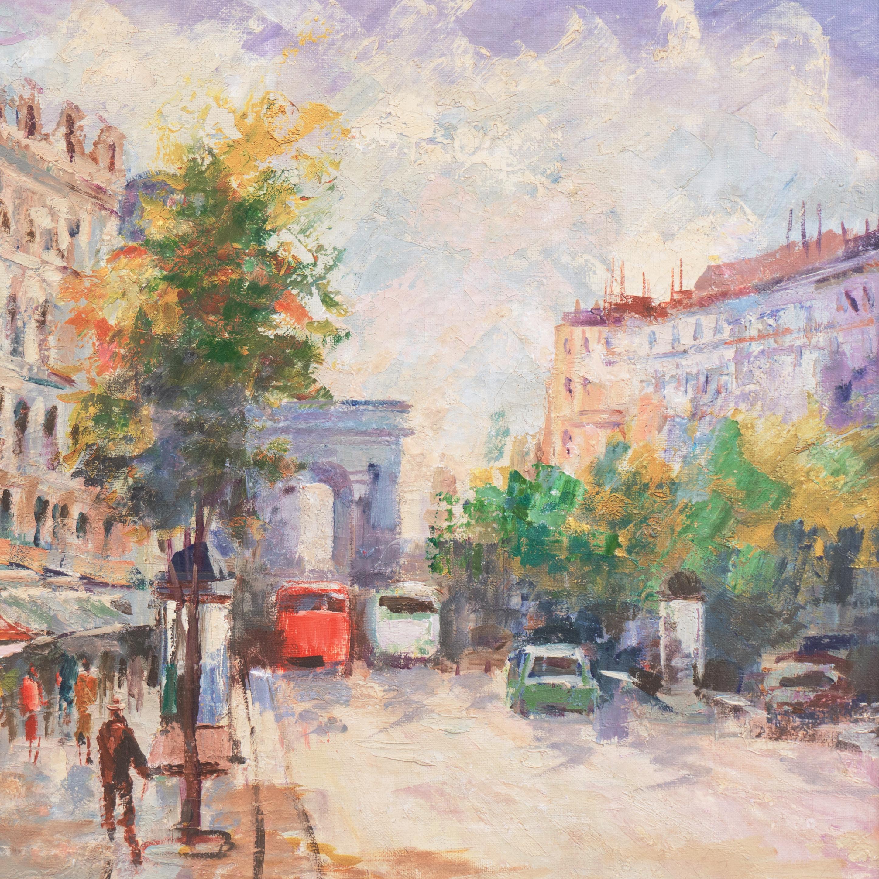 'The Arc de Triomphe from the Champs-Élysées', Paris, France, Post-Impressionist For Sale 1