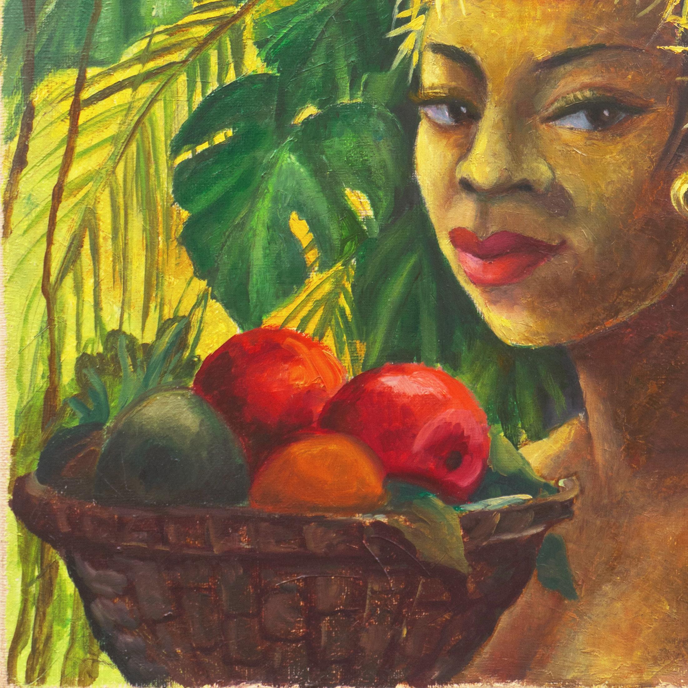 « Femme Jungle tropicale », figure polynésienne, îles du Pacifique, République de Weimar - Post-impressionnisme Painting par Orla Muff