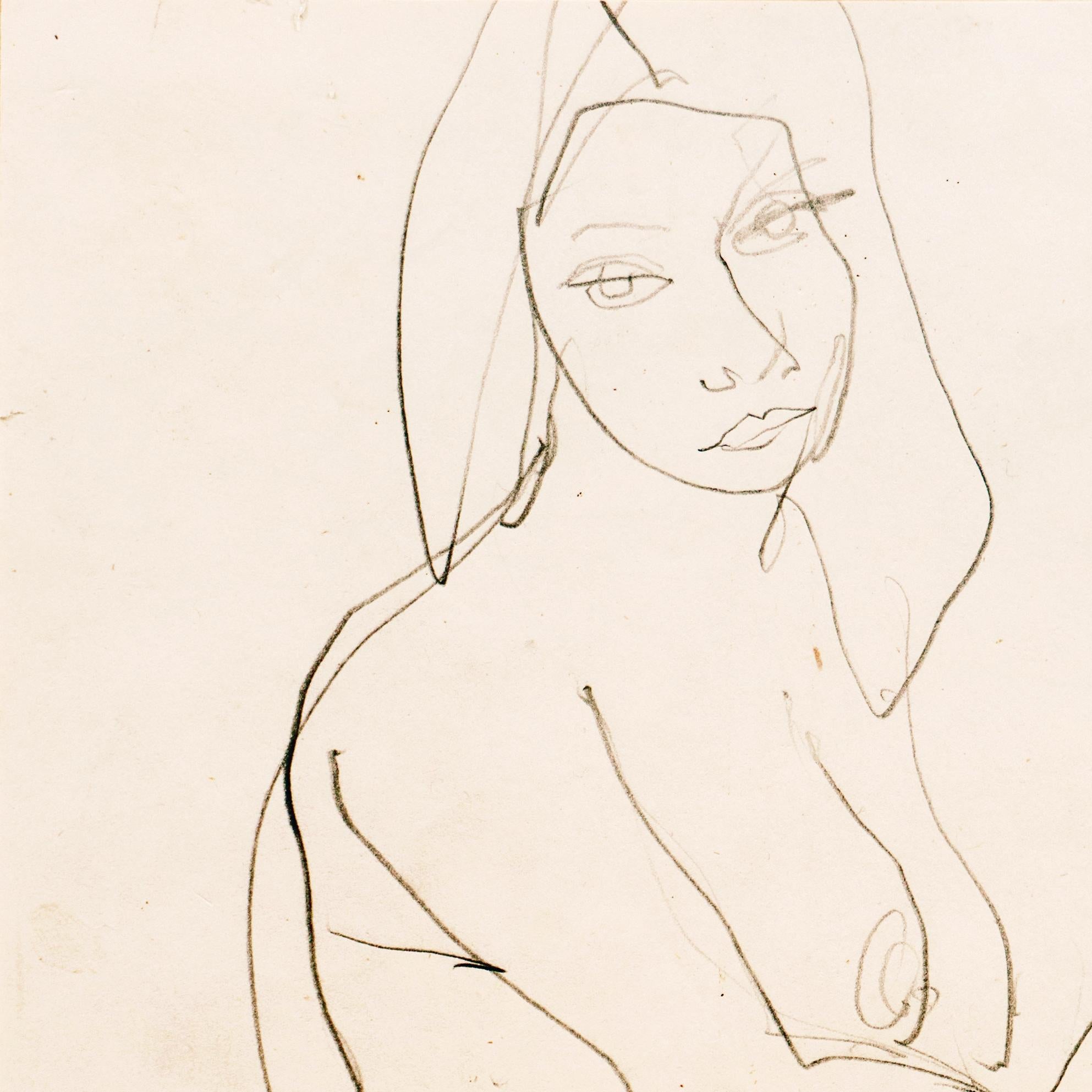 'Seated Nude', Paris, Louvre, Salon d'Automne, Académie Chaumière, LACMA, SFAA  - Post-Impressionist Art by Victor Di Gesu