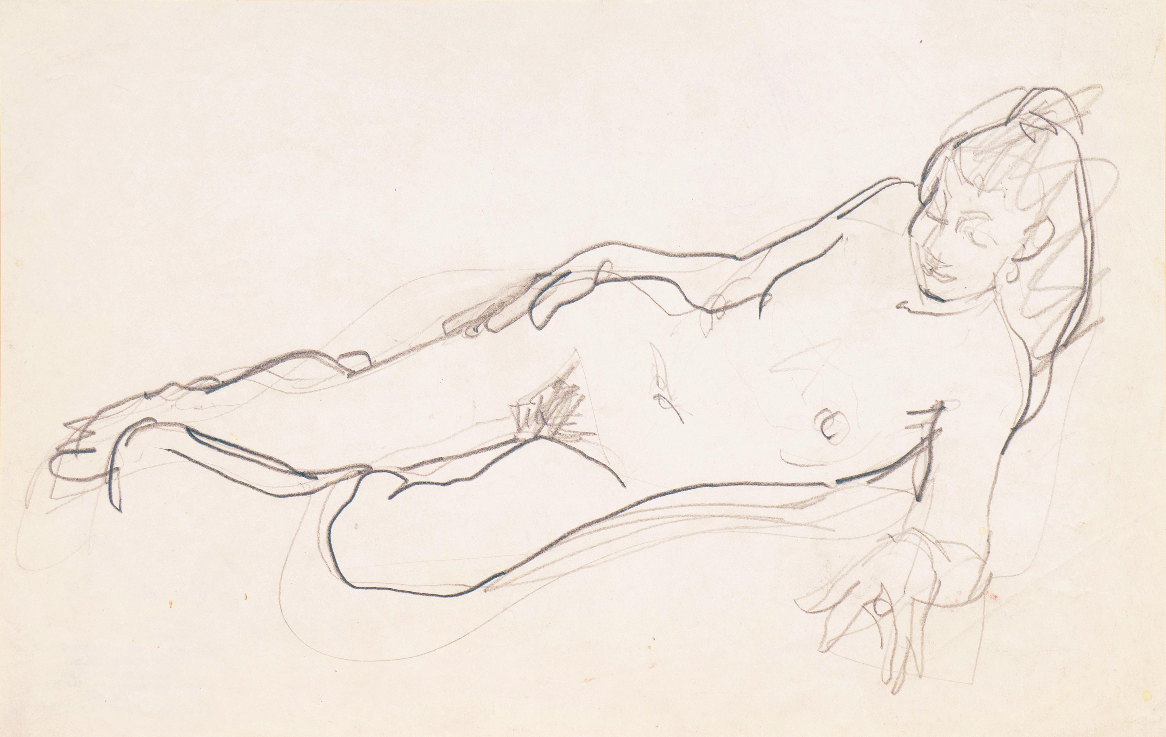 'Reclining Nude', Paris, Louvre, Salon d'Automne, Académie Chaumière, LACMA, SFA - Art by Victor Di Gesu