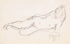 'Reclining Nude', California, Paris, Louvre, Academie Chaumiere, SFAA, LACMA