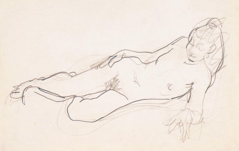 'Reclining Nude', California, Paris, Louvre, Academie Chaumiere, SFAA, LACMA - Art by Victor Di Gesu