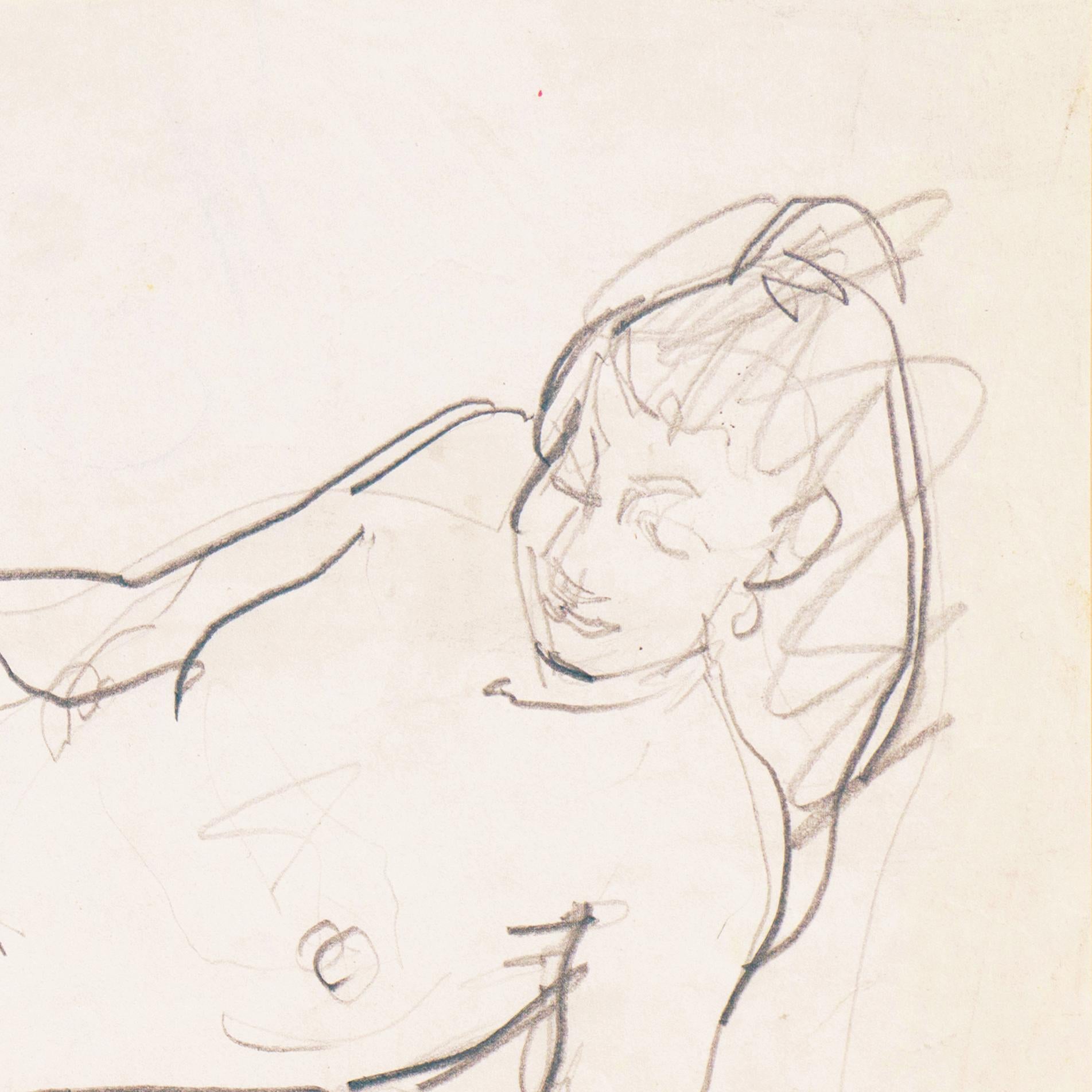 'Reclining Nude', Paris, Louvre, Salon d'Automne, Académie Chaumière, LACMA, SFA - Post-Impressionist Art by Victor Di Gesu