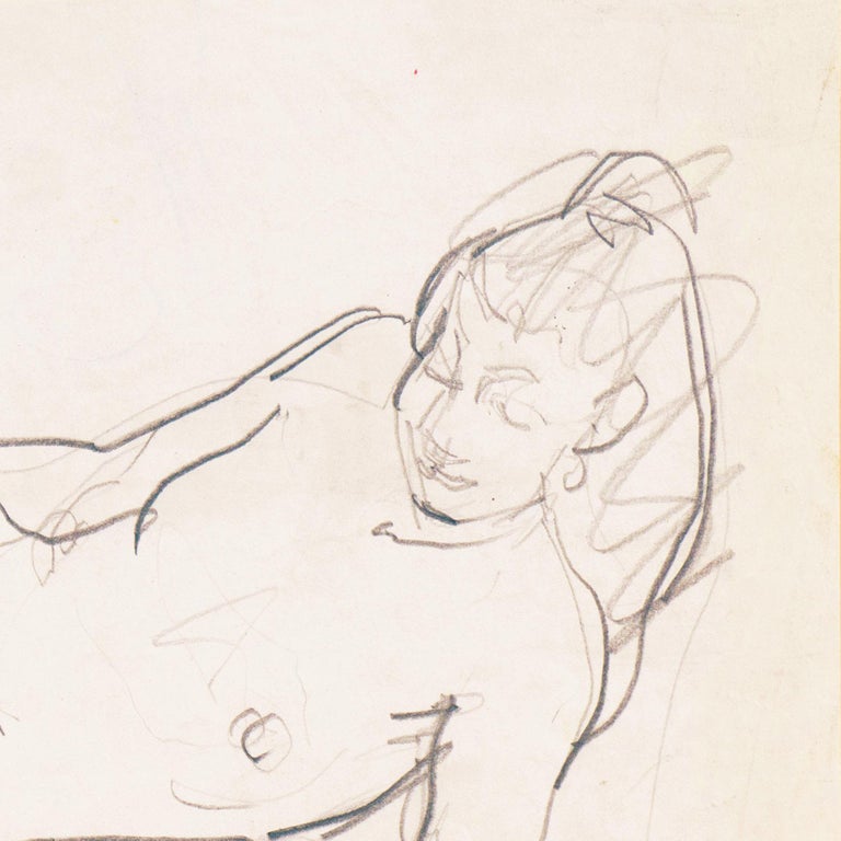 'Reclining Nude', California, Paris, Louvre, Academie Chaumiere, SFAA, LACMA - Post-Impressionist Art by Victor Di Gesu