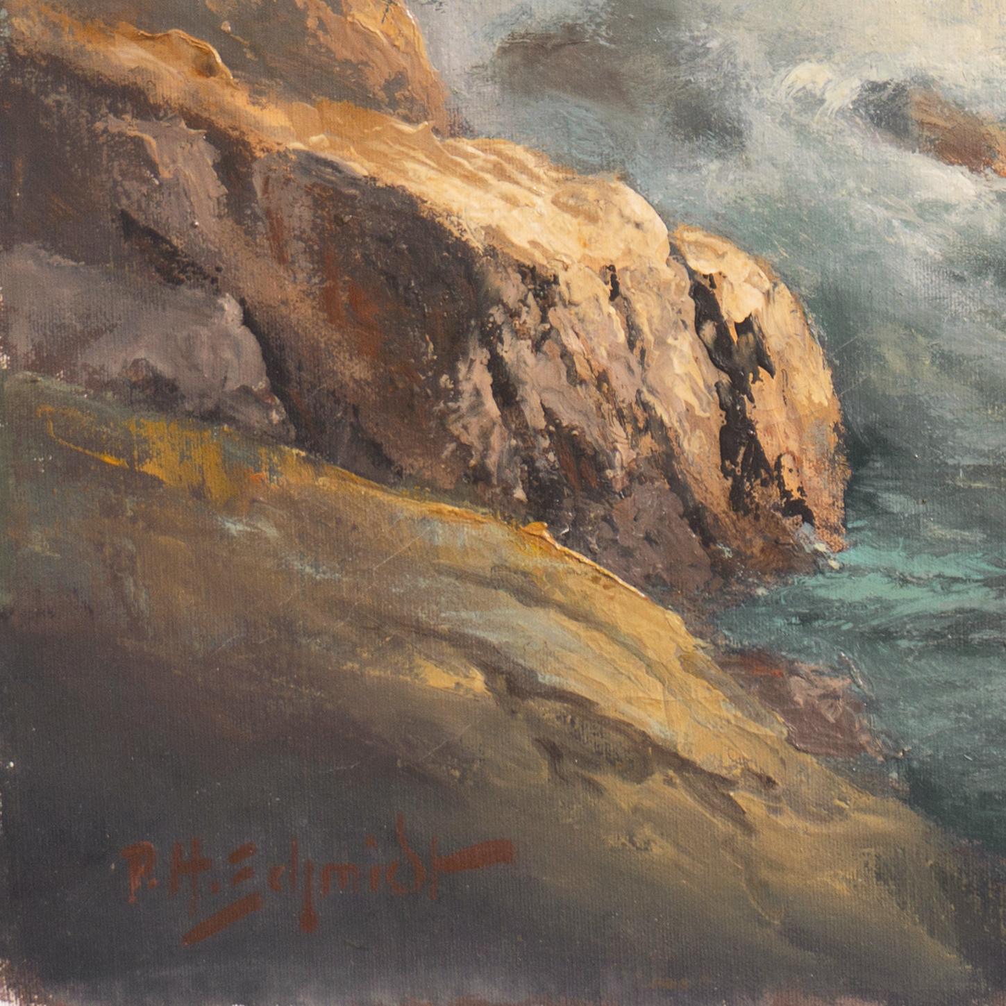 'Pacific Sunset', San Luis Obispo, California artist, Germany - Painting by Peter Herman Schmidt