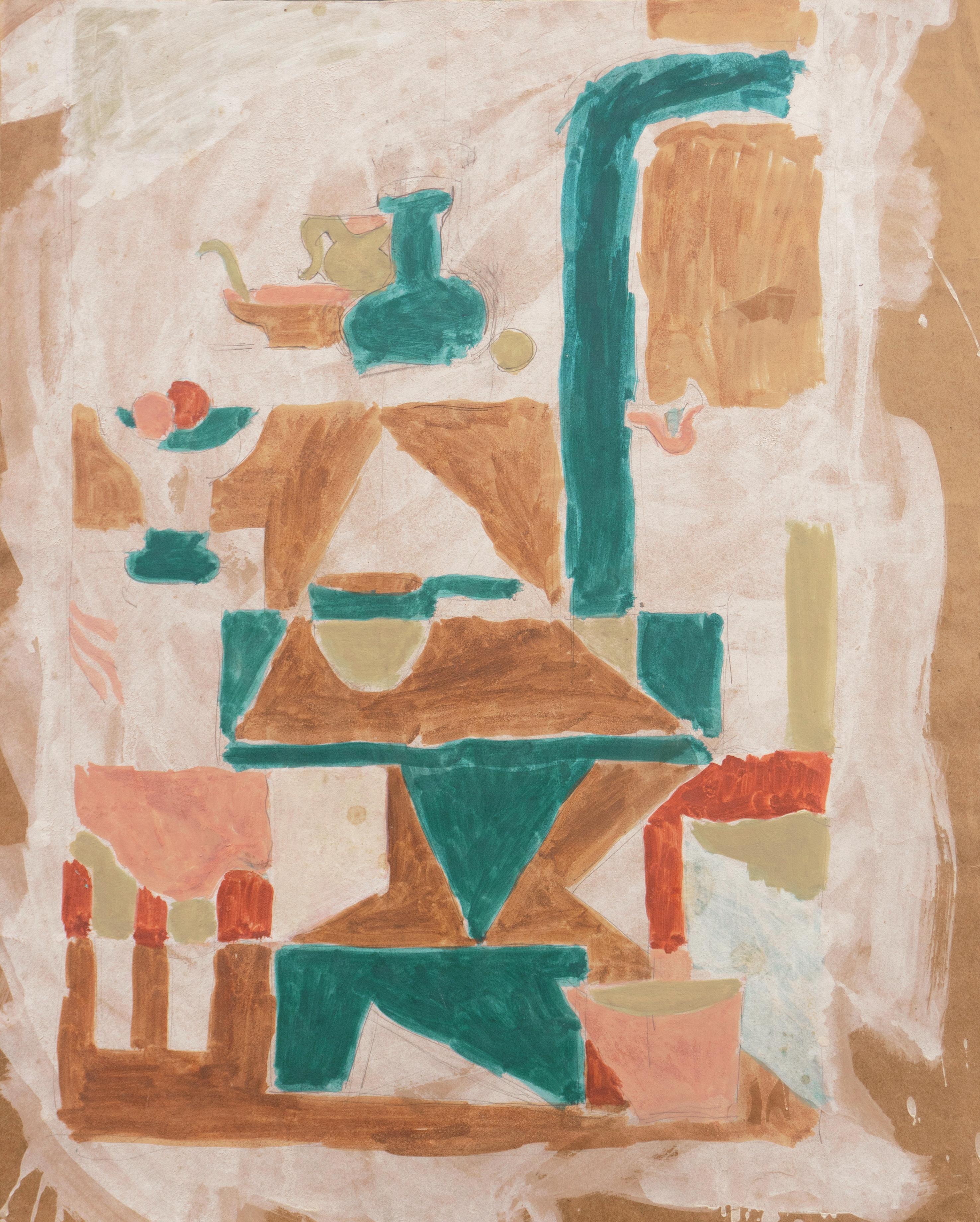 Interior de cocina cubista", París, Louvre, Salón de Otoño, Ac. Chaumière, LACMA