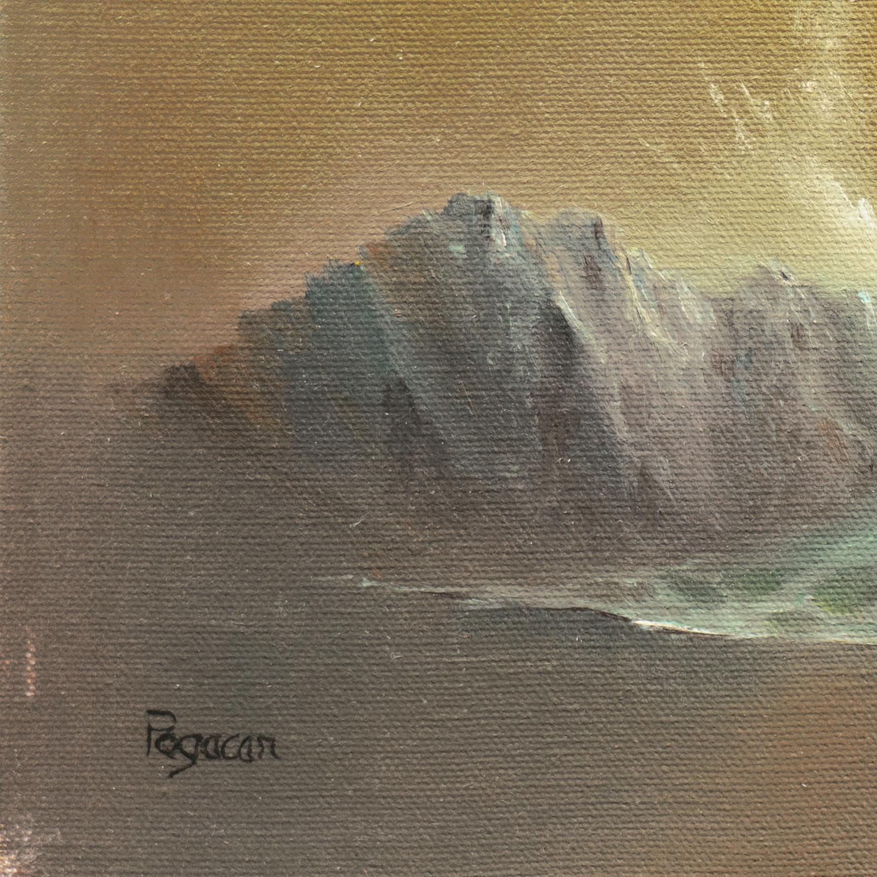 'Breaking Wave, California Coast', Tonalist Seascape, New York, Sacramento - Painting by Vincent Pogacar