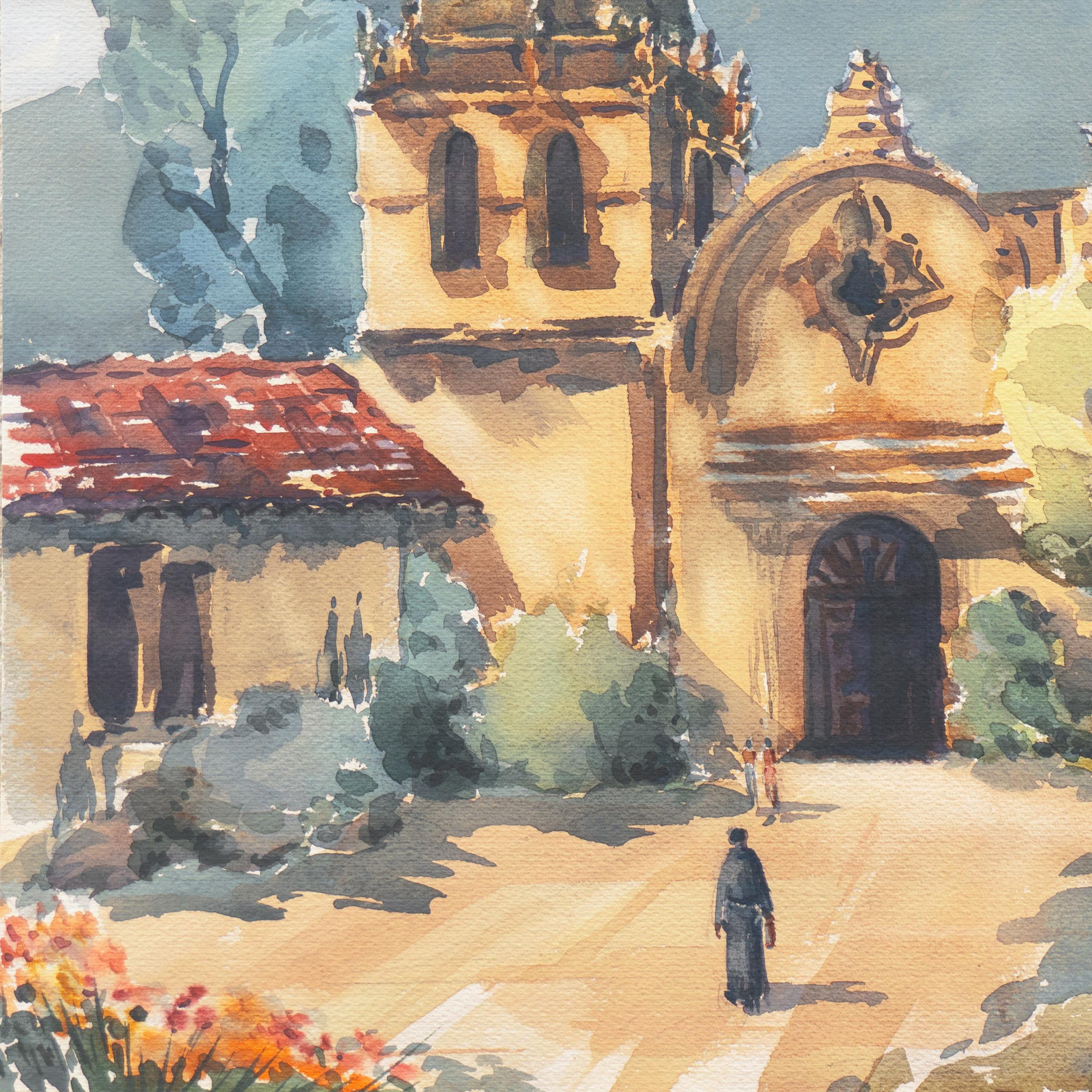 'Carmel Mission', Santa Clara, California, Society Western Artists, Historical For Sale 1