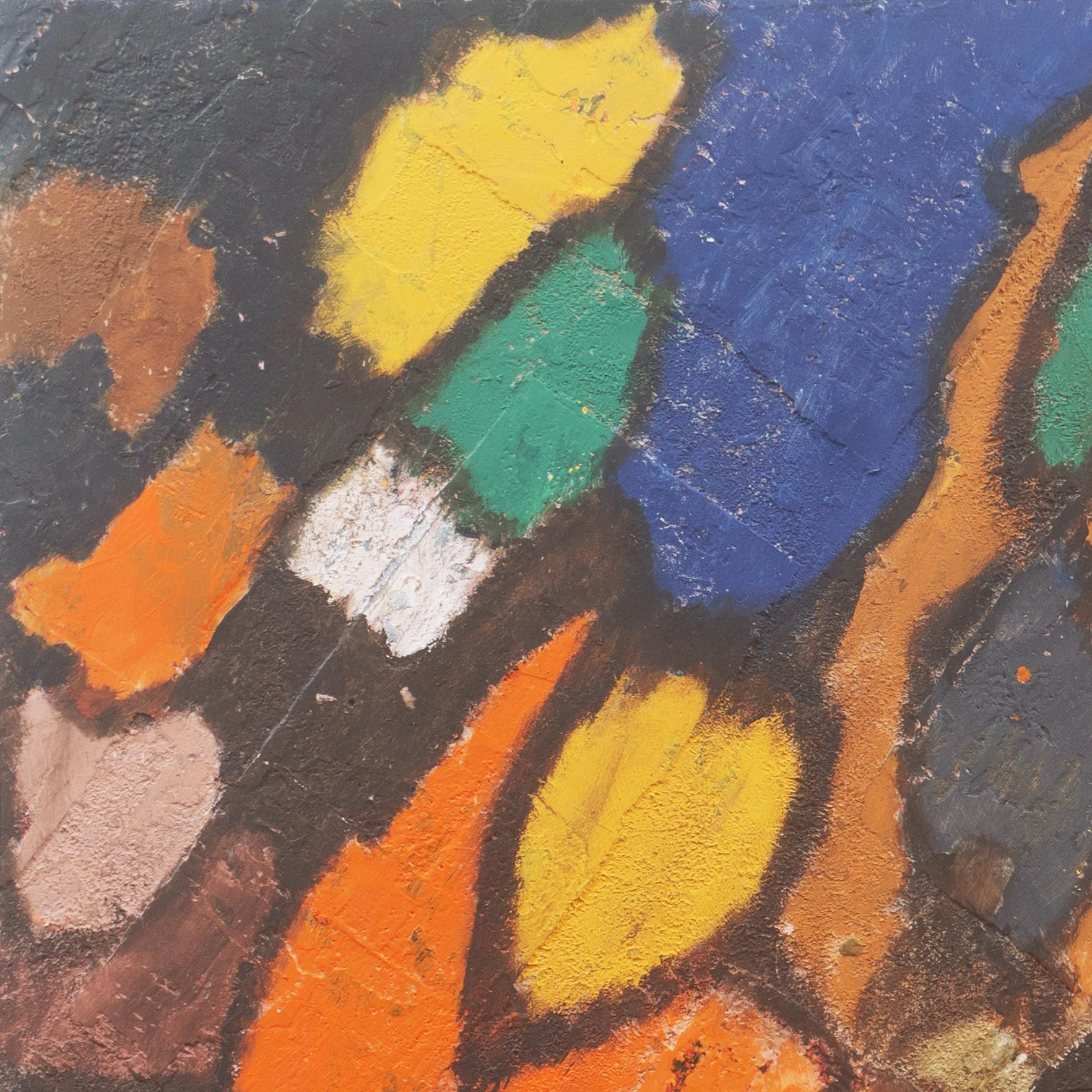 'Cloisonné Abstract', olio post-impressionista di grandi dimensioni, Aptos, California - Painting Astratto di Clyde Sanchez