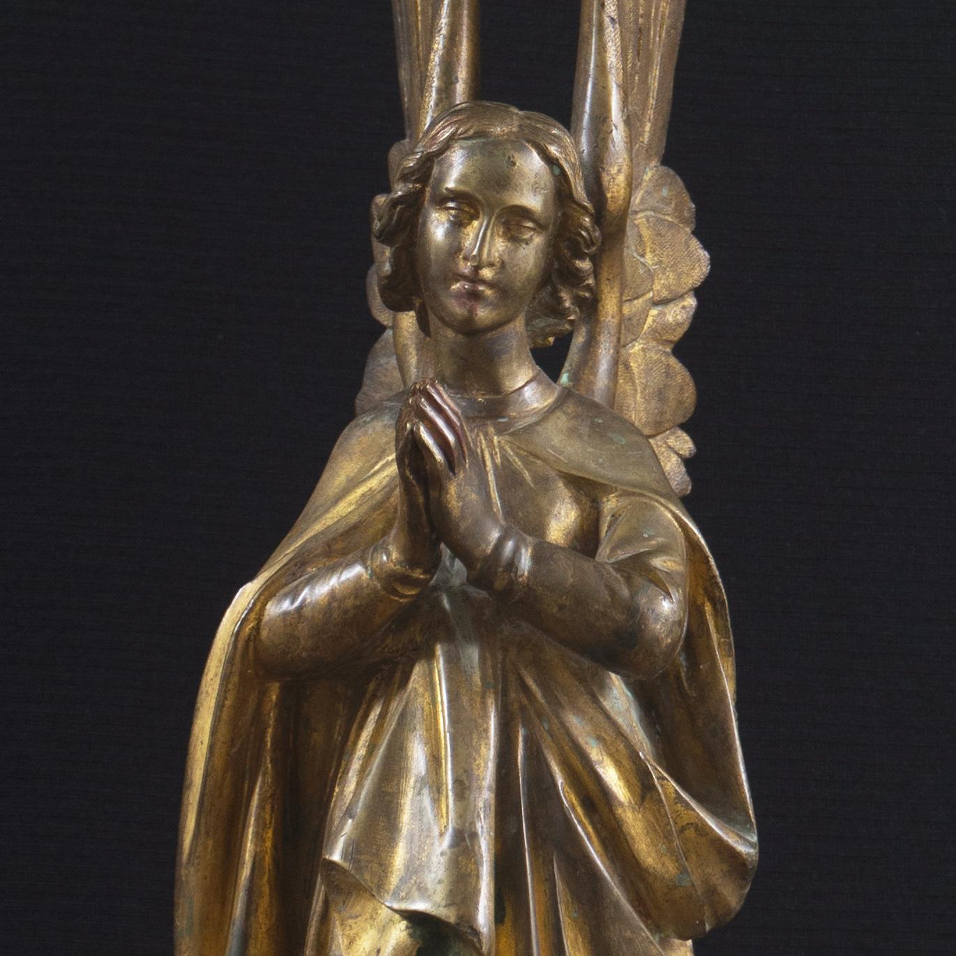 'Gilt Bronze Angel', 19th Century Gothic Revival, Large Angelic Form, Lost Wax 1