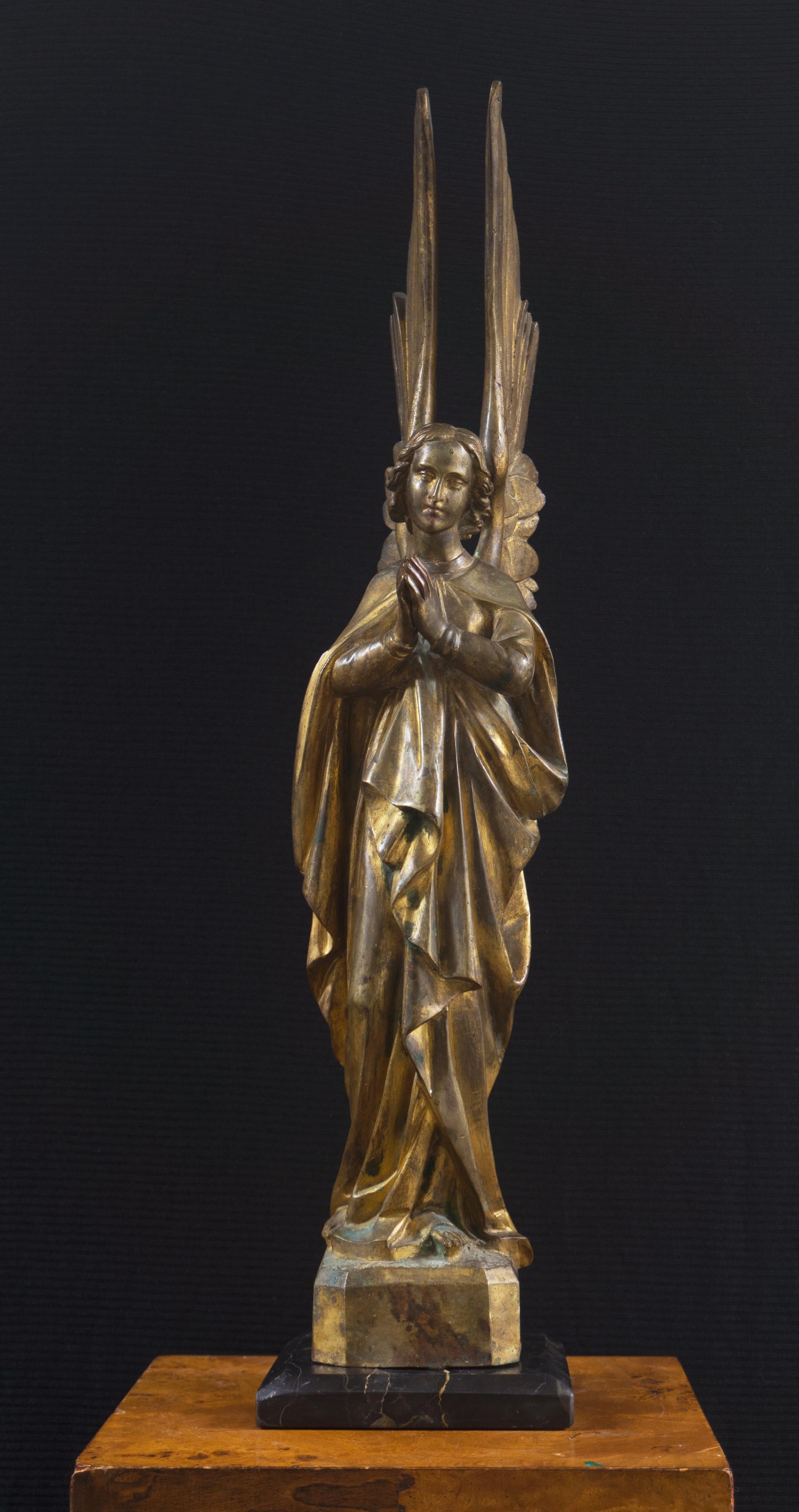'Gilt Bronze Angel', 19th Century Gothic Revival, Large Angelic Form, Lost Wax 2
