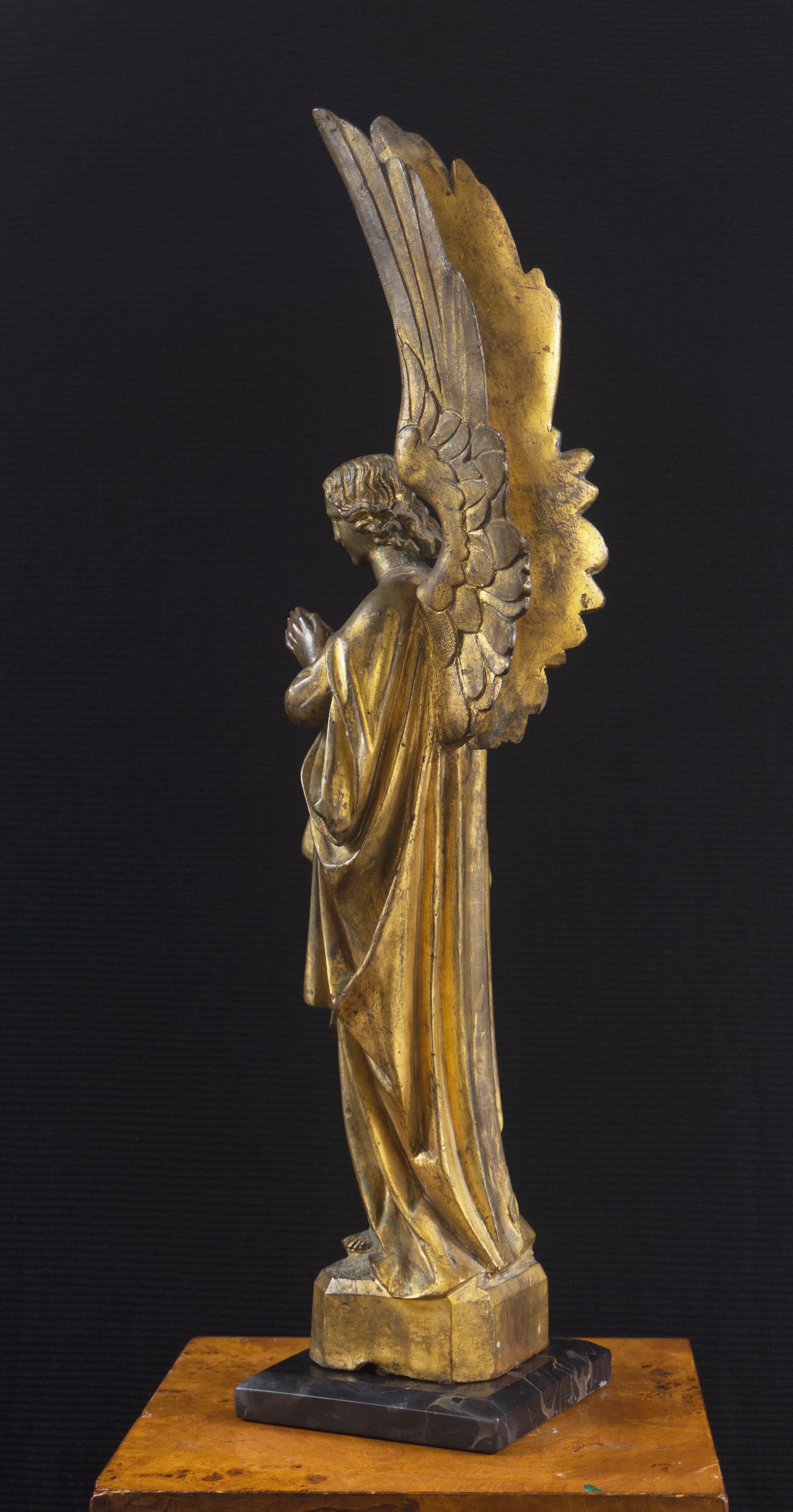 'Gilt Bronze Angel', 19th Century Gothic Revival, Large Angelic Form, Lost Wax 6