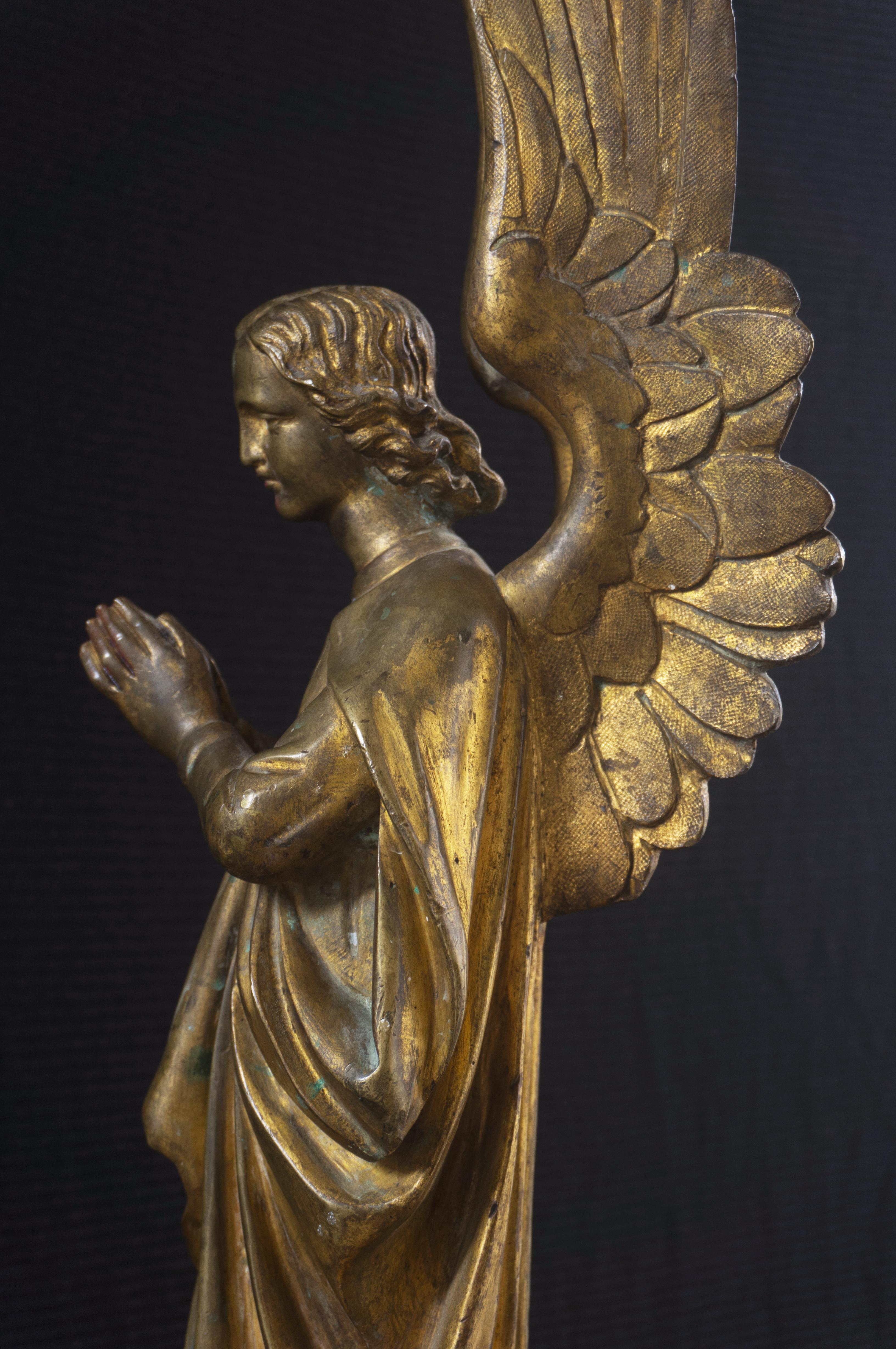 'Gilt Bronze Angel', 19th Century Gothic Revival, Large Angelic Form, Lost Wax 4