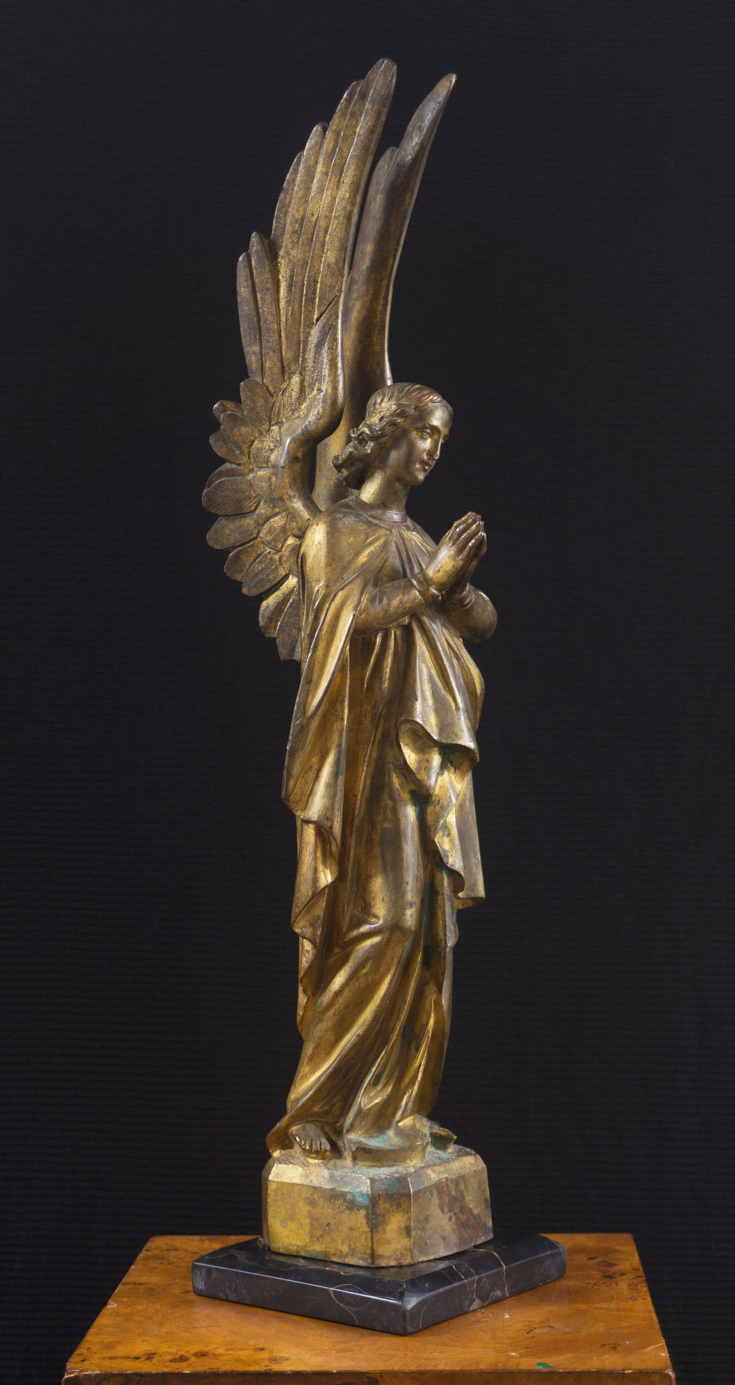'Gilt Bronze Angel', 19th Century Gothic Revival, Large Angelic Form, Lost Wax 7