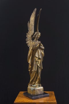'Gilt Bronze Angel', 19th Century Gothic Revival, Large Angelic Form, Lost Wax
