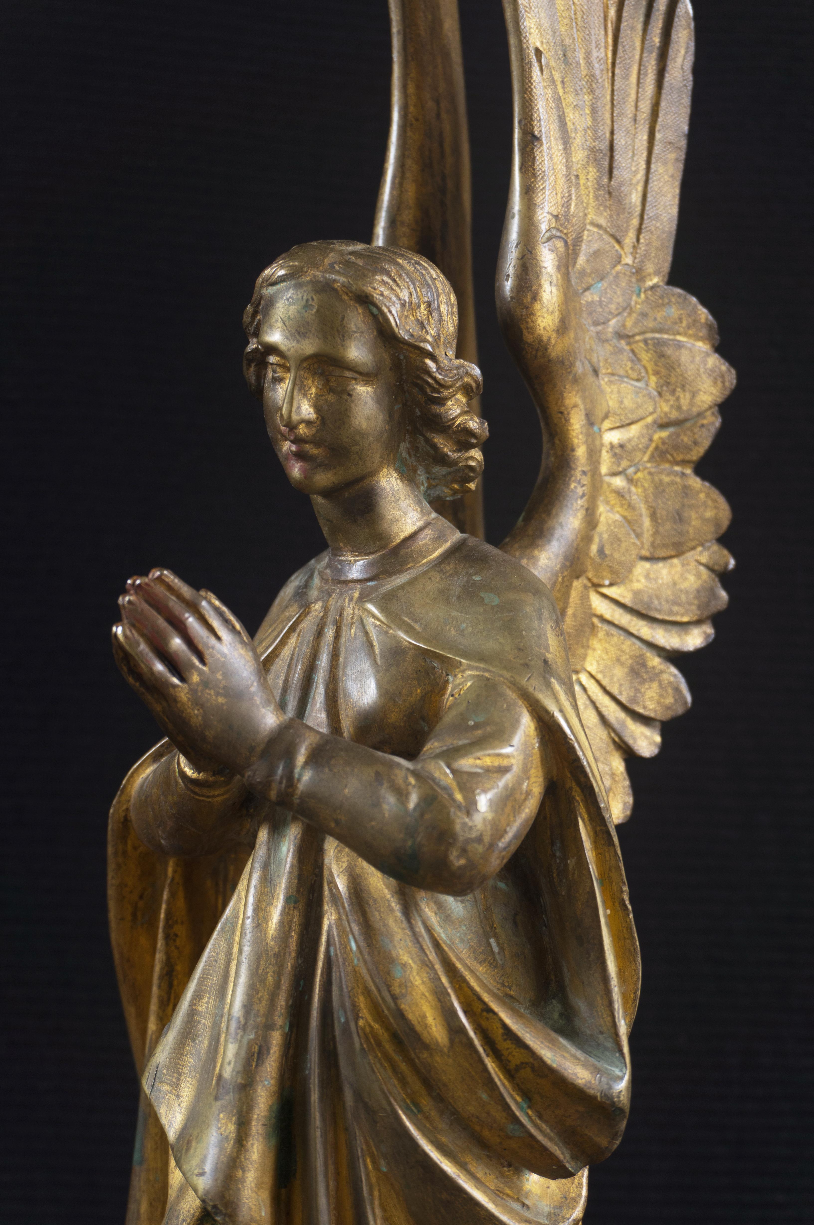 'Gilt Bronze Angel', 19th Century Gothic Revival, Large Angelic Form, Lost Wax 3