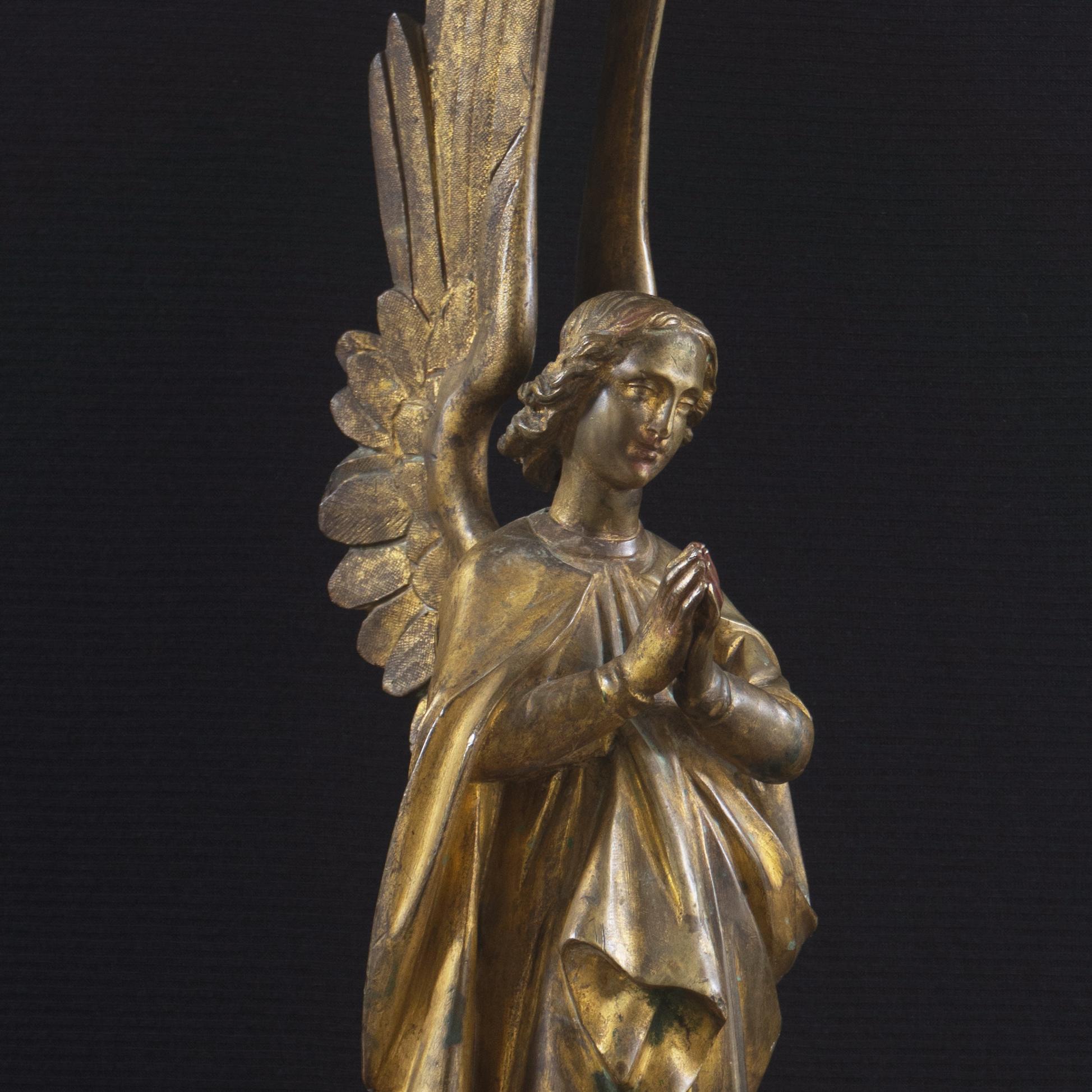 'Gilt Bronze Angel', 19th Century Gothic Revival, Large Angelic Form, Lost Wax 5