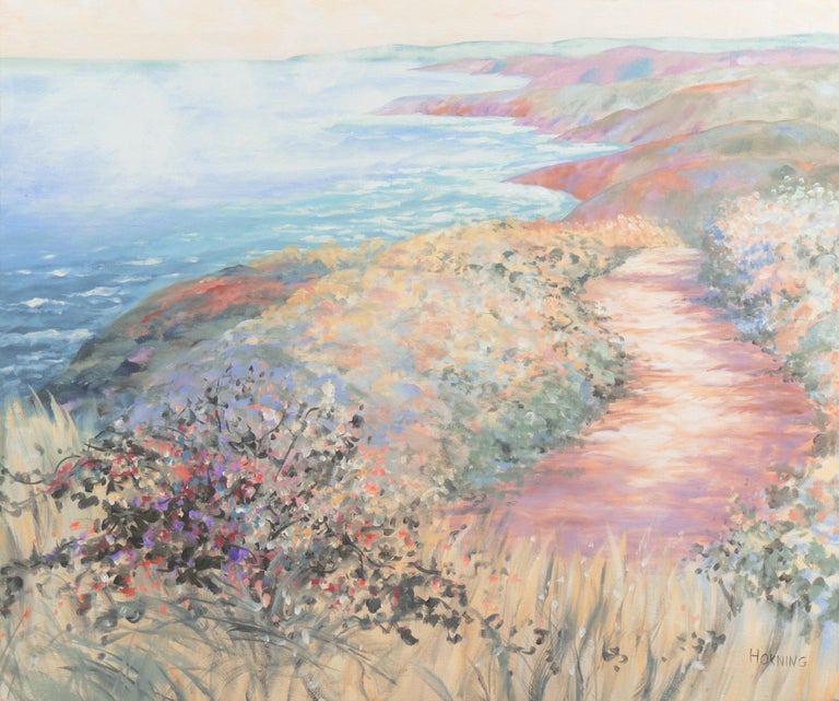 Elizabeth Horning Landscape Painting - 'Coastal Mist', Woman Artist, Carnegie Foundation, Rhode Island School of Design