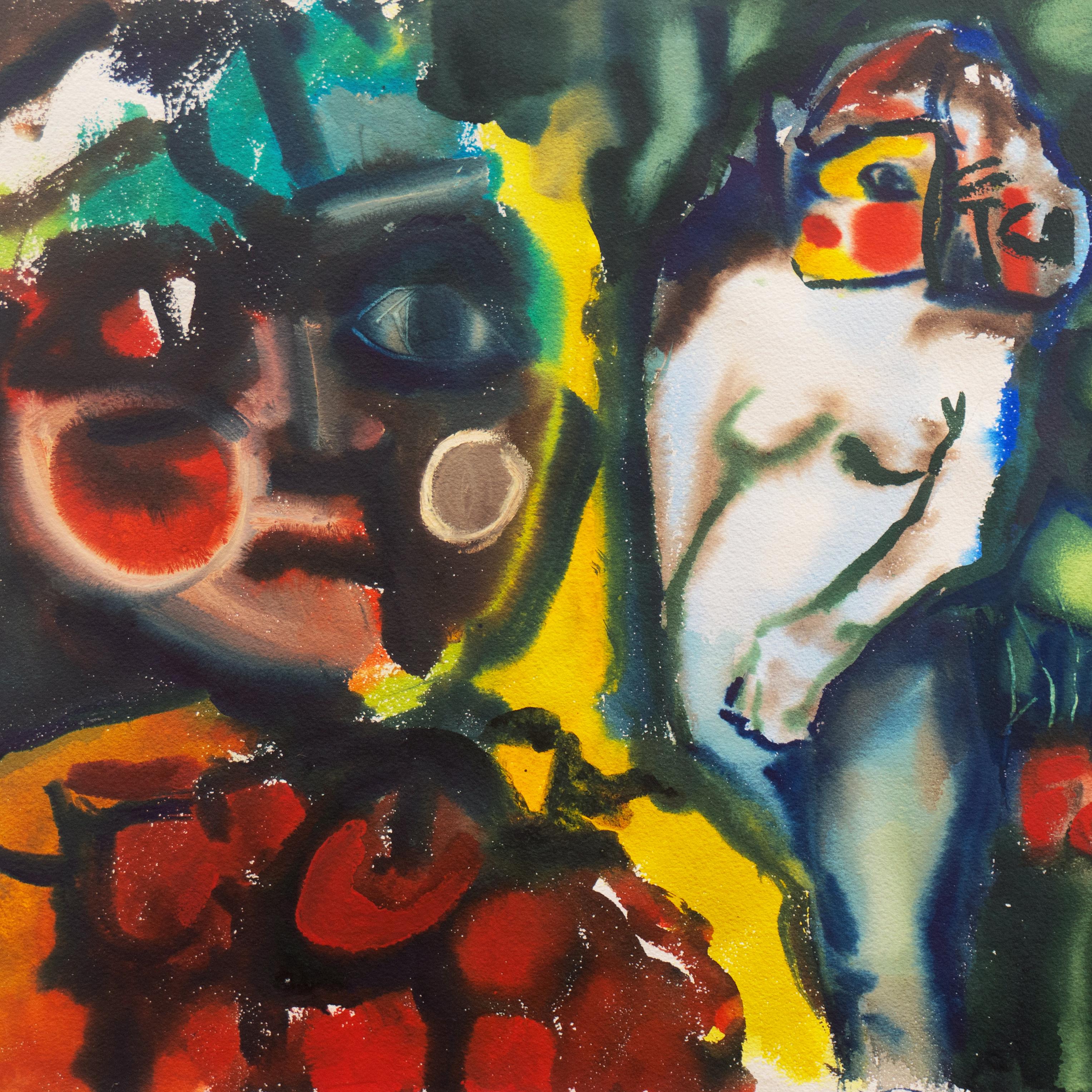 „Leaving the Garden of Eden“, amerikanischer Expressionist aus der Mitte des Jahrhunderts, Adam und Eva im Angebot 2