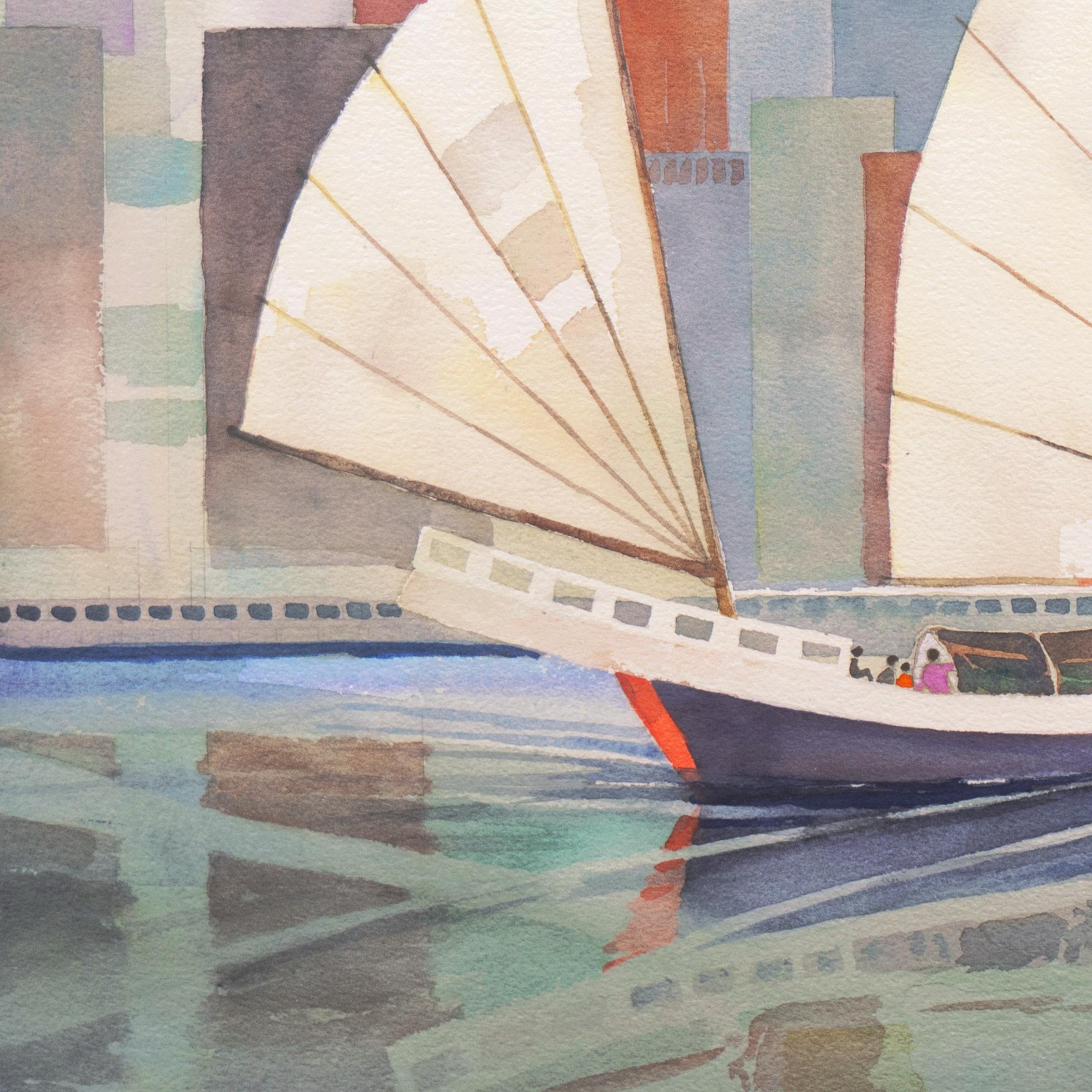 „Hong Kong aus dem Victoria Harbor“,  Society of Western Artists, Bohemian Club im Angebot 2