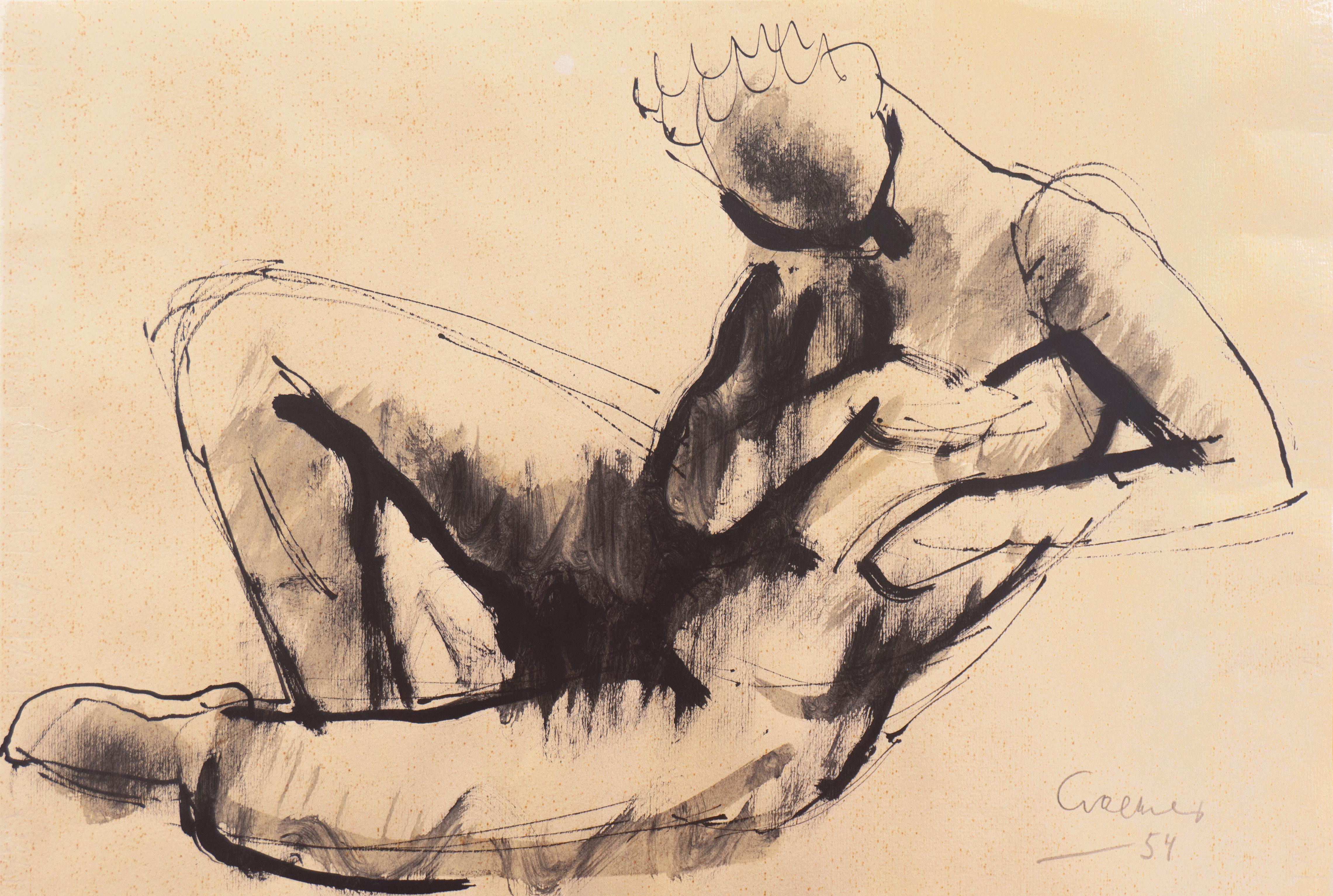 'Reclining Nude', Mid-century German Expressionist, Düsseldorf, Venice Biennale
