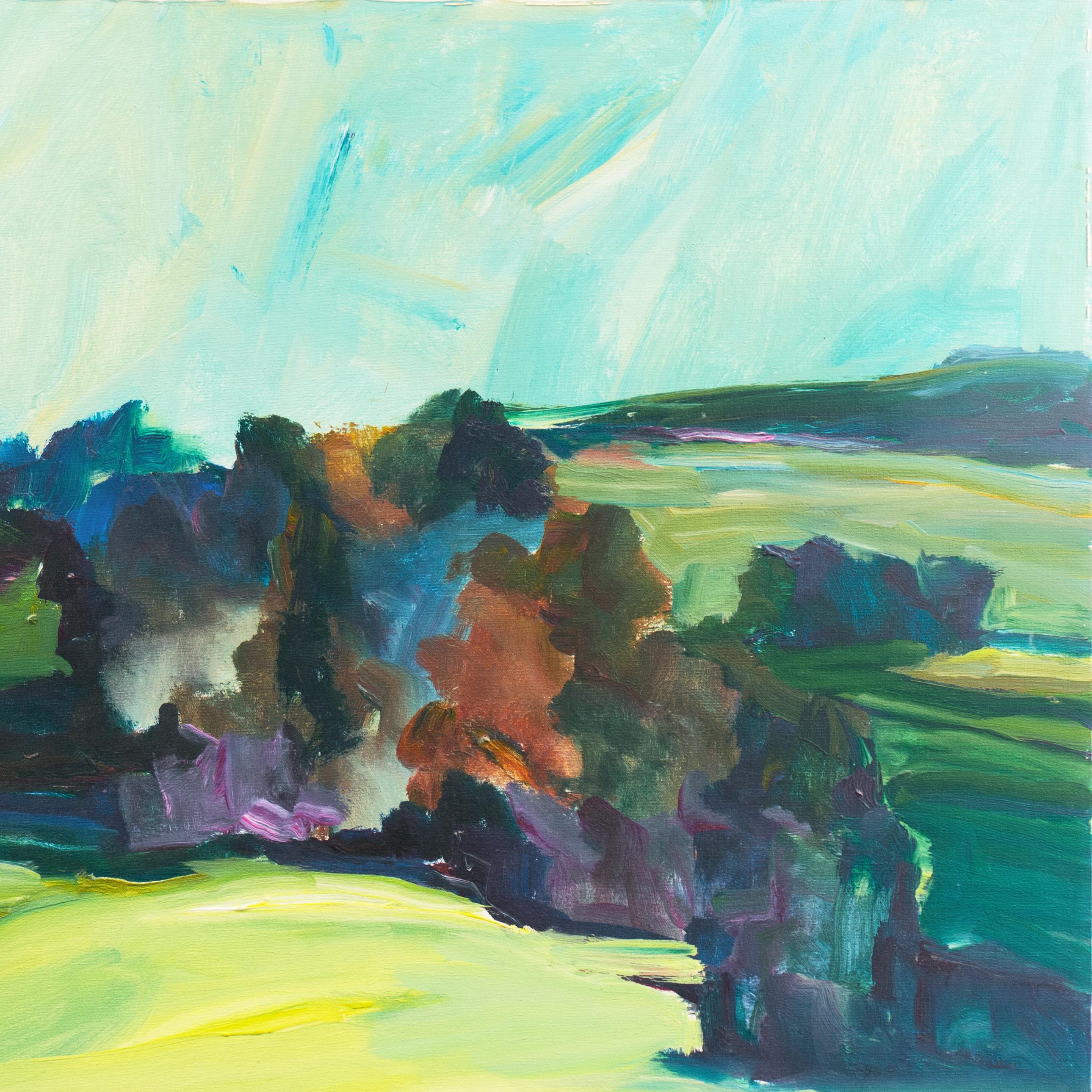 'Large Northern California Landscape', Woman Artist, Mount Mary College, Chicago - Modern Painting by Virginia Shaver