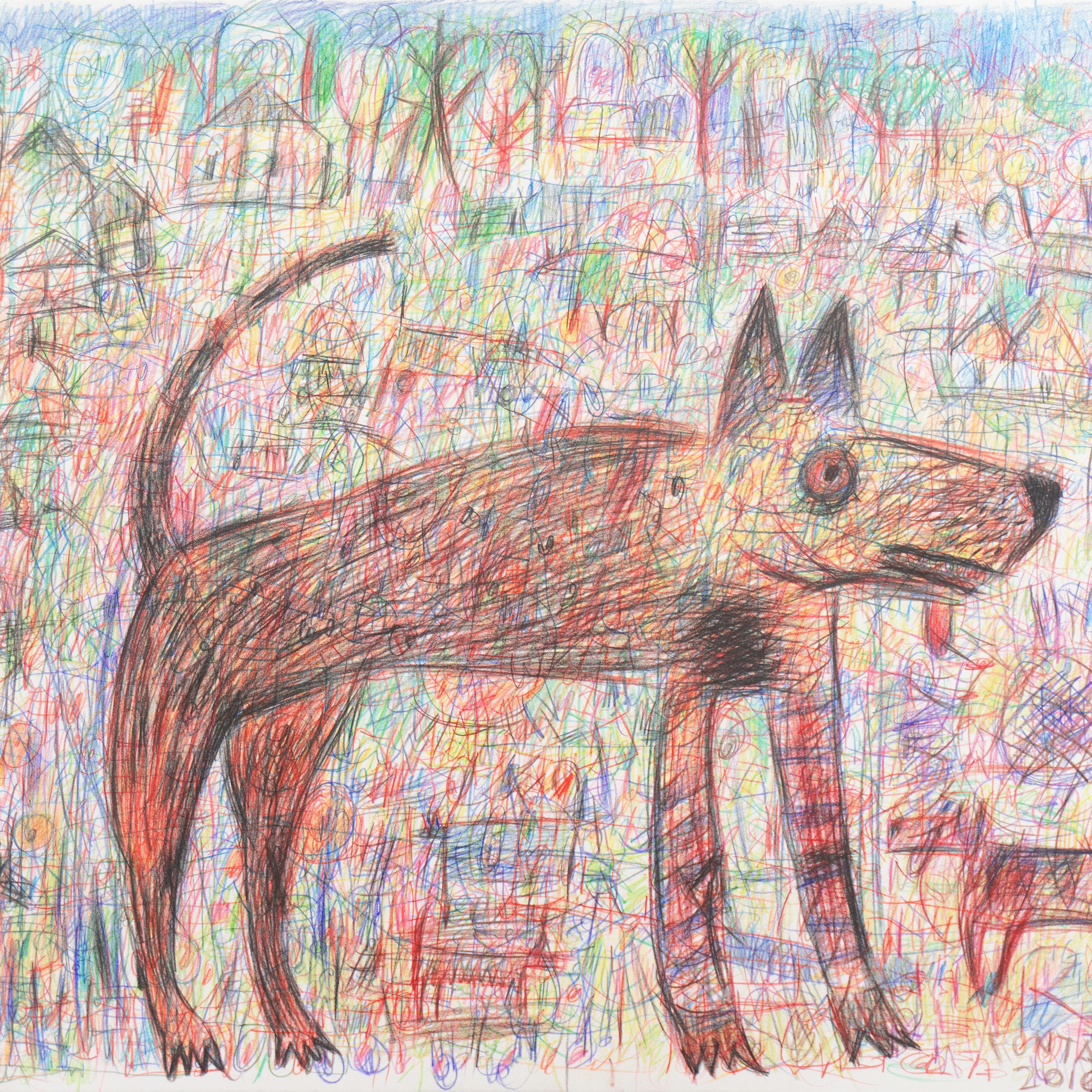 „Dog Park“, Kalifornien, University of California, San Francisco Bay Area (Abstrakt), Art, von Ted Fontaine
