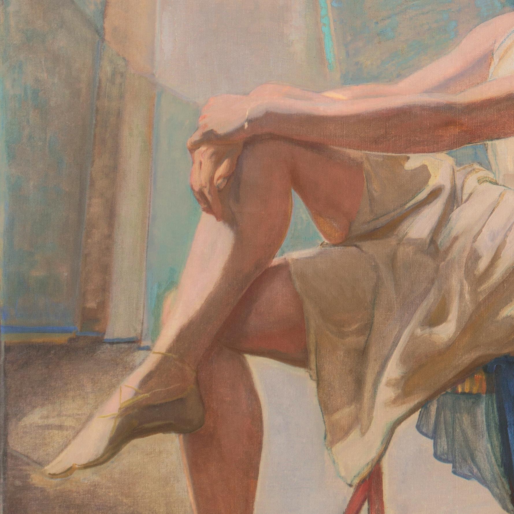 'Neo-Classical Ballerina', Paris, Royal Danish Academy Oil, Student of Matisse - Brown Figurative Painting by Carl Christian Forup