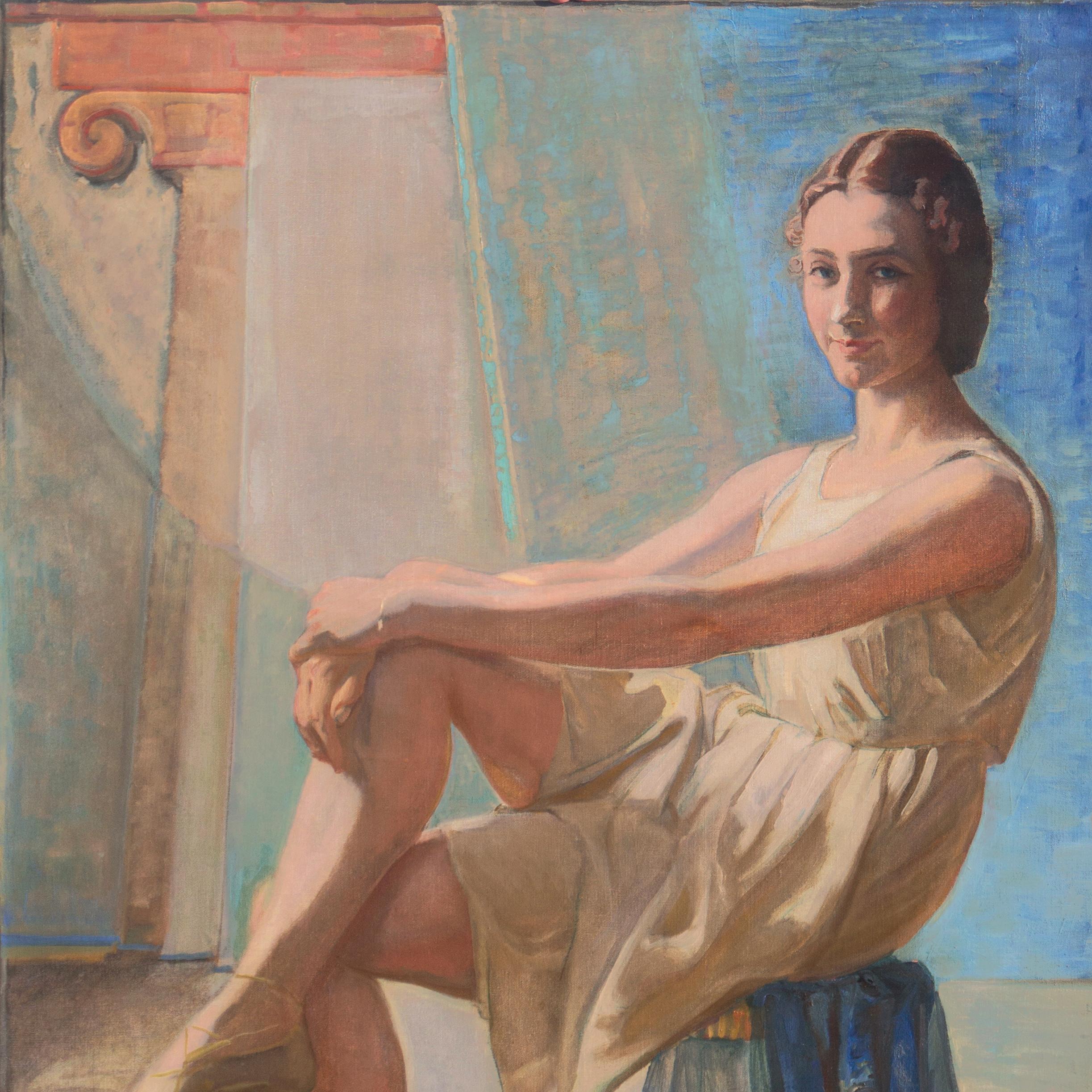 'Neo-Classical Ballerina', Paris, Royal Danish Academy Oil, Student of Matisse 3