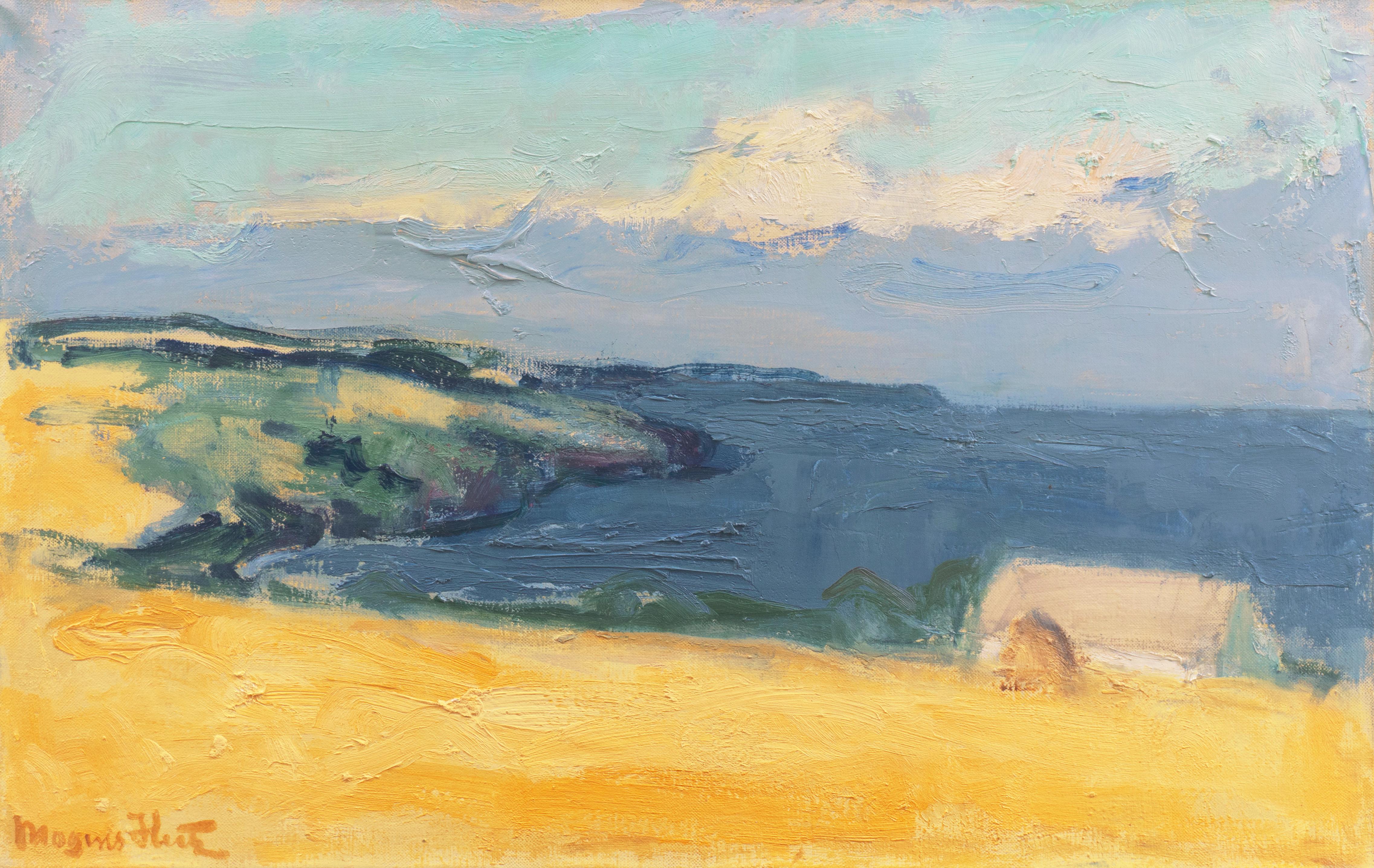 Landscape Painting Mogens Hertz - « La côte à Bornholm », Paris, Charlottenborg, école de Bornholm, Bénézit