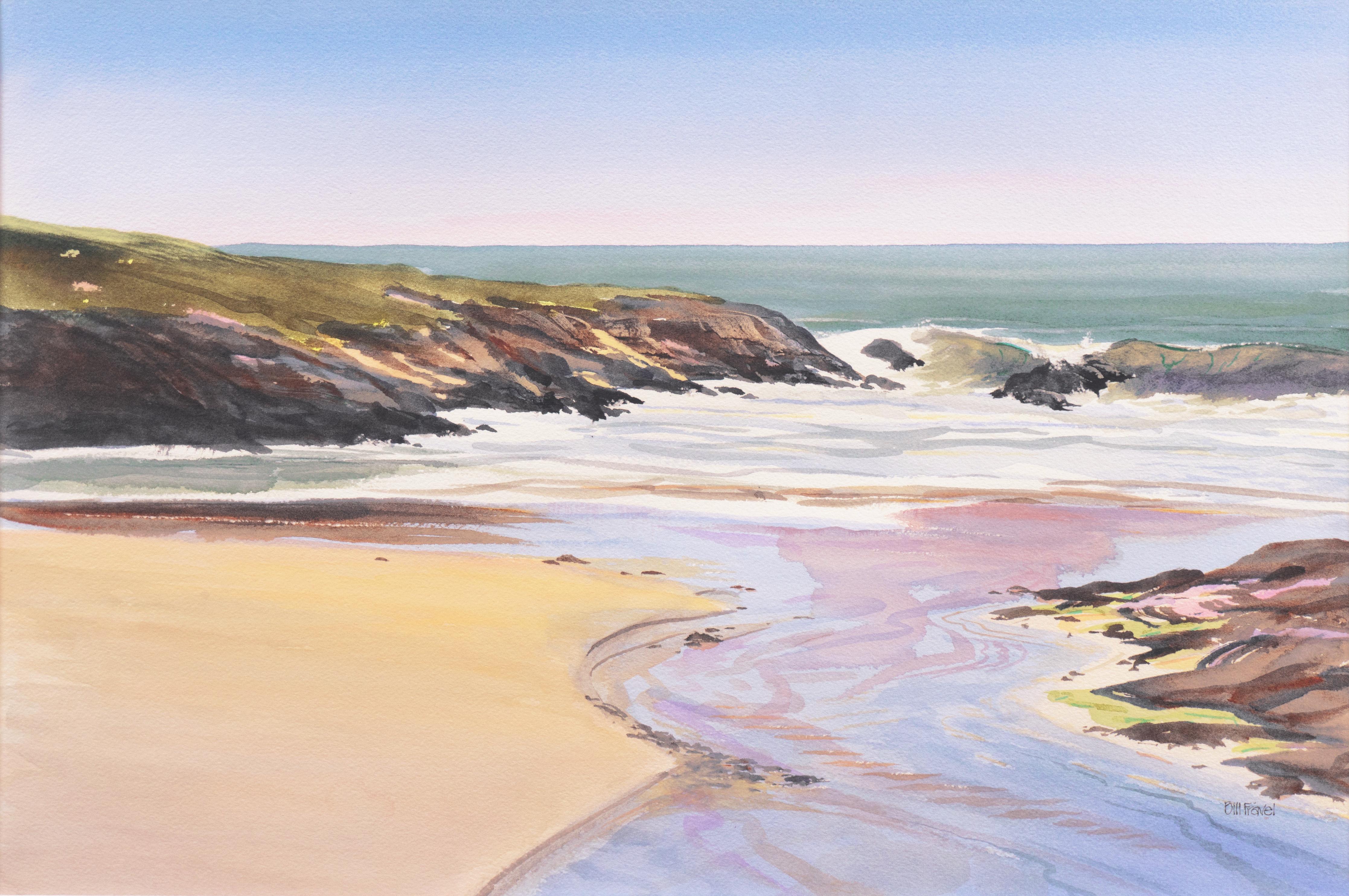 Bill Fravel Landscape Art - 'Pacific Coastal Scene', Santa Cruz, California, National Watercolor Society