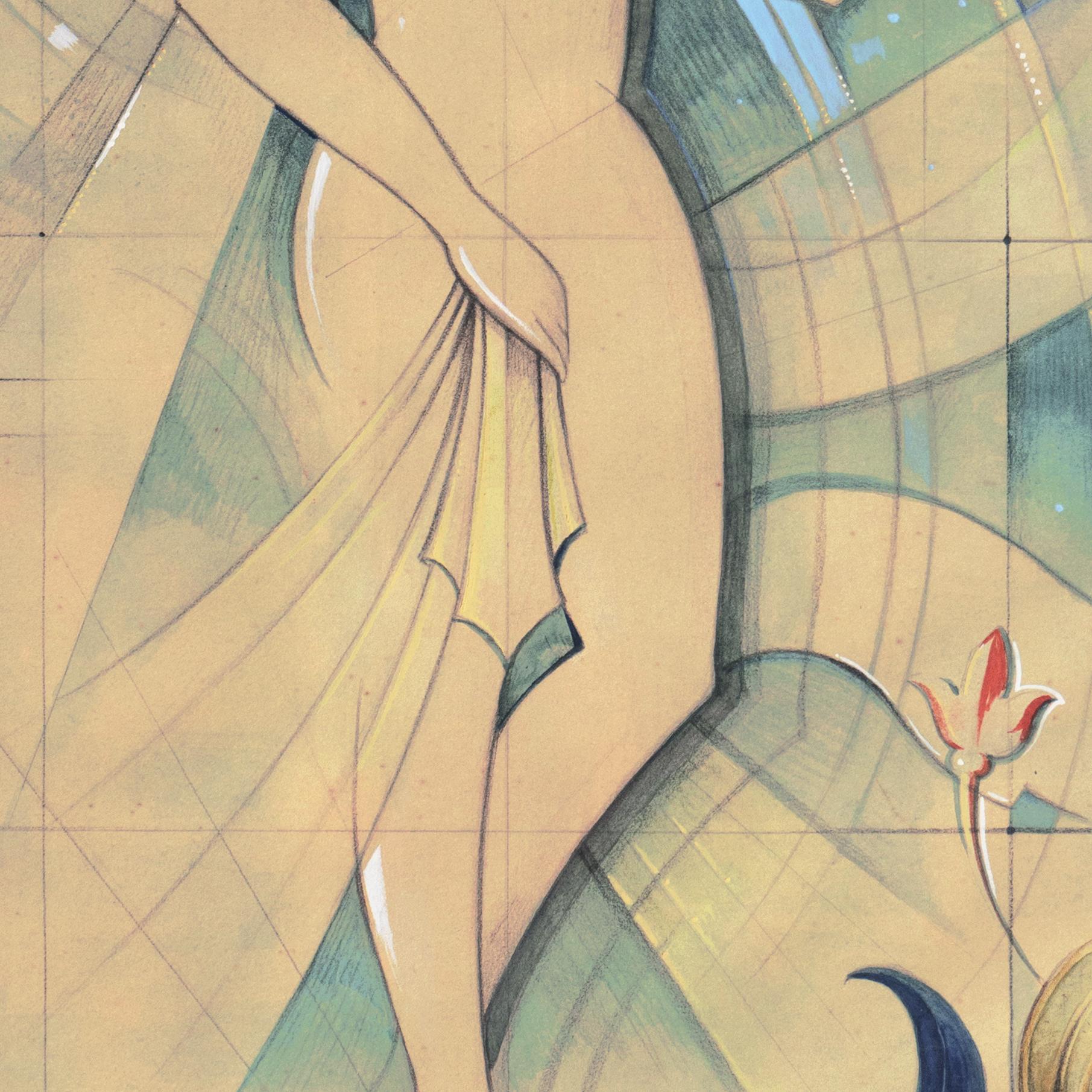 'Vestal Virgin', Danish Modernism, Art Deco Figural, Mythological, Neo-classical - Beige Nude by Franz Sedivy II