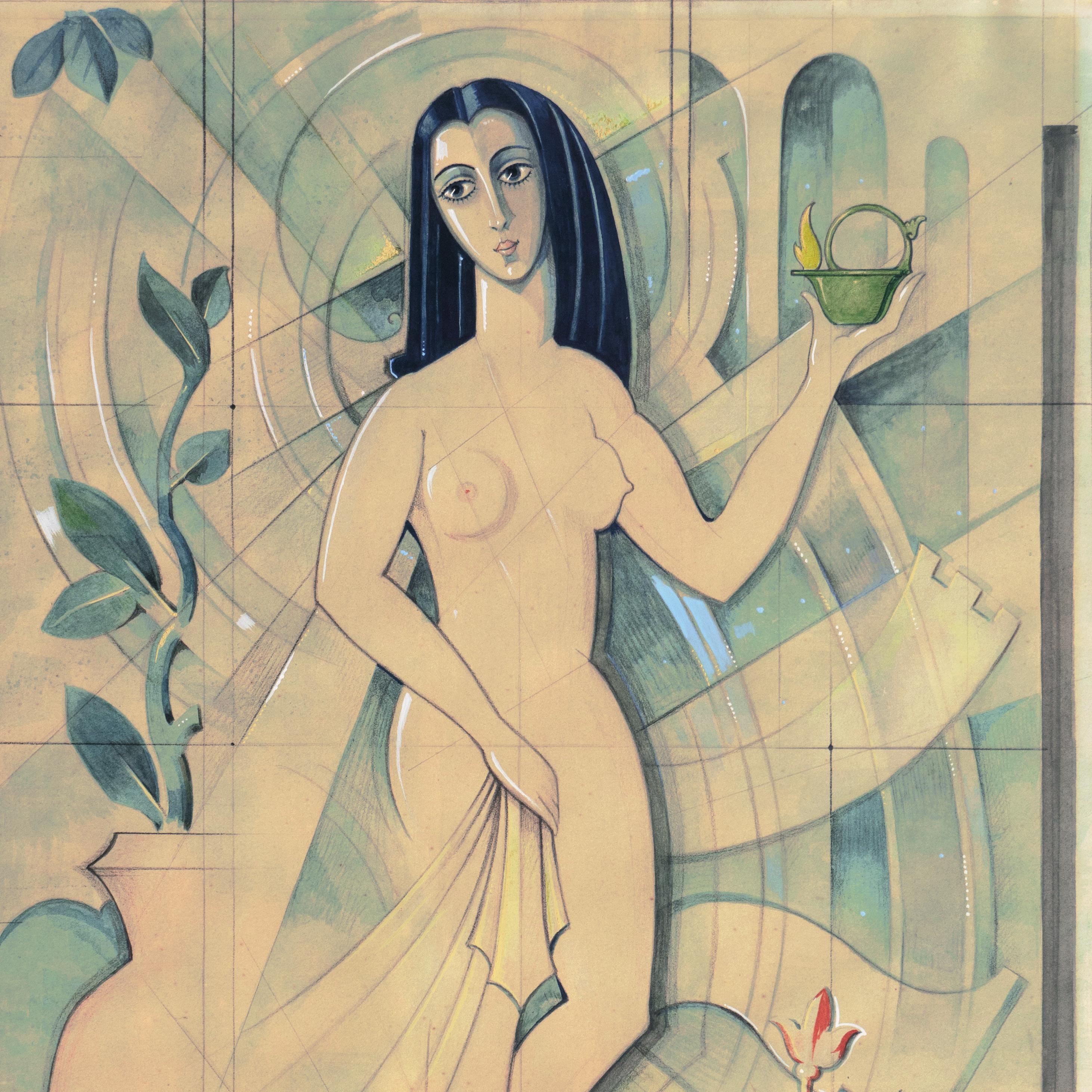 „Vasenjungfrau“, dänischer Modernismus, Art-déco-Figur, mythologischer, neoklassizistischer Stil im Angebot 6