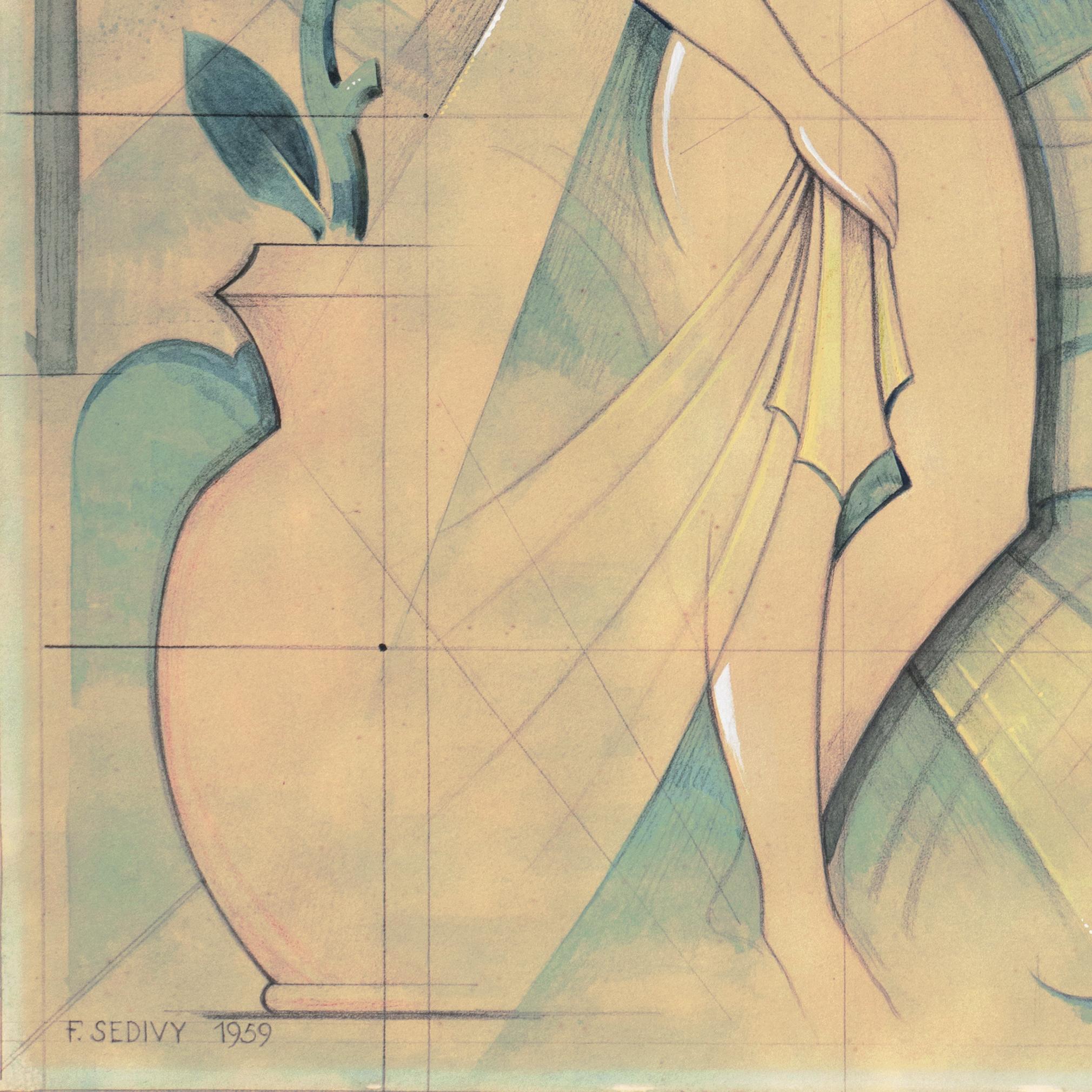 „Vasenjungfrau“, dänischer Modernismus, Art-déco-Figur, mythologischer, neoklassizistischer Stil im Angebot 3