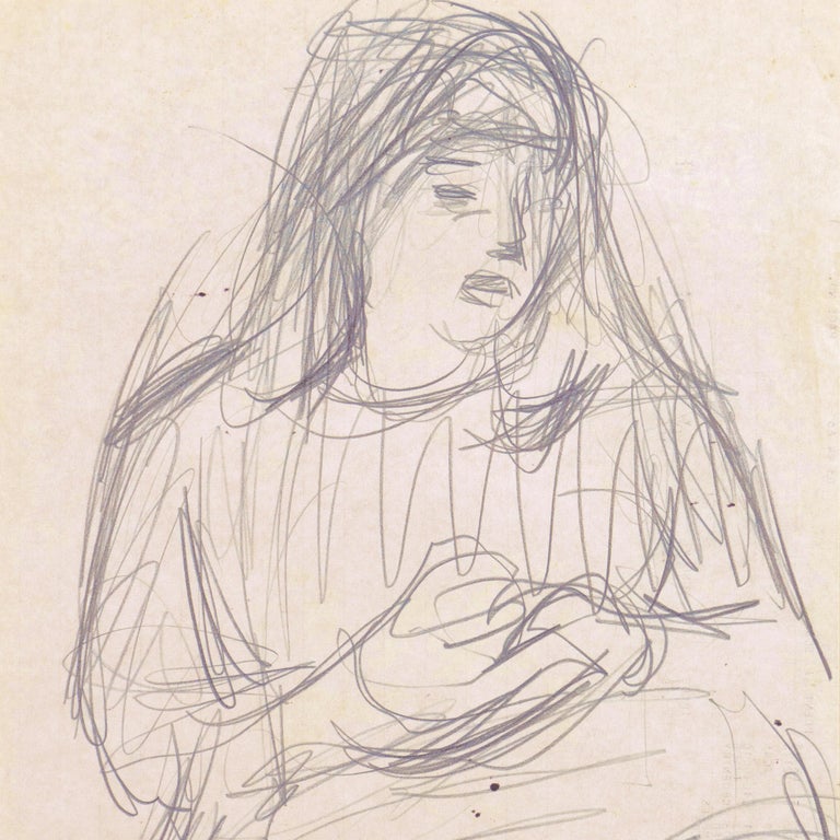 'Study of a Woman', Paris, Louvre, Academie Chaumiere, California, SFAA, LACMA - Post-Impressionist Art by Victor Di Gesu