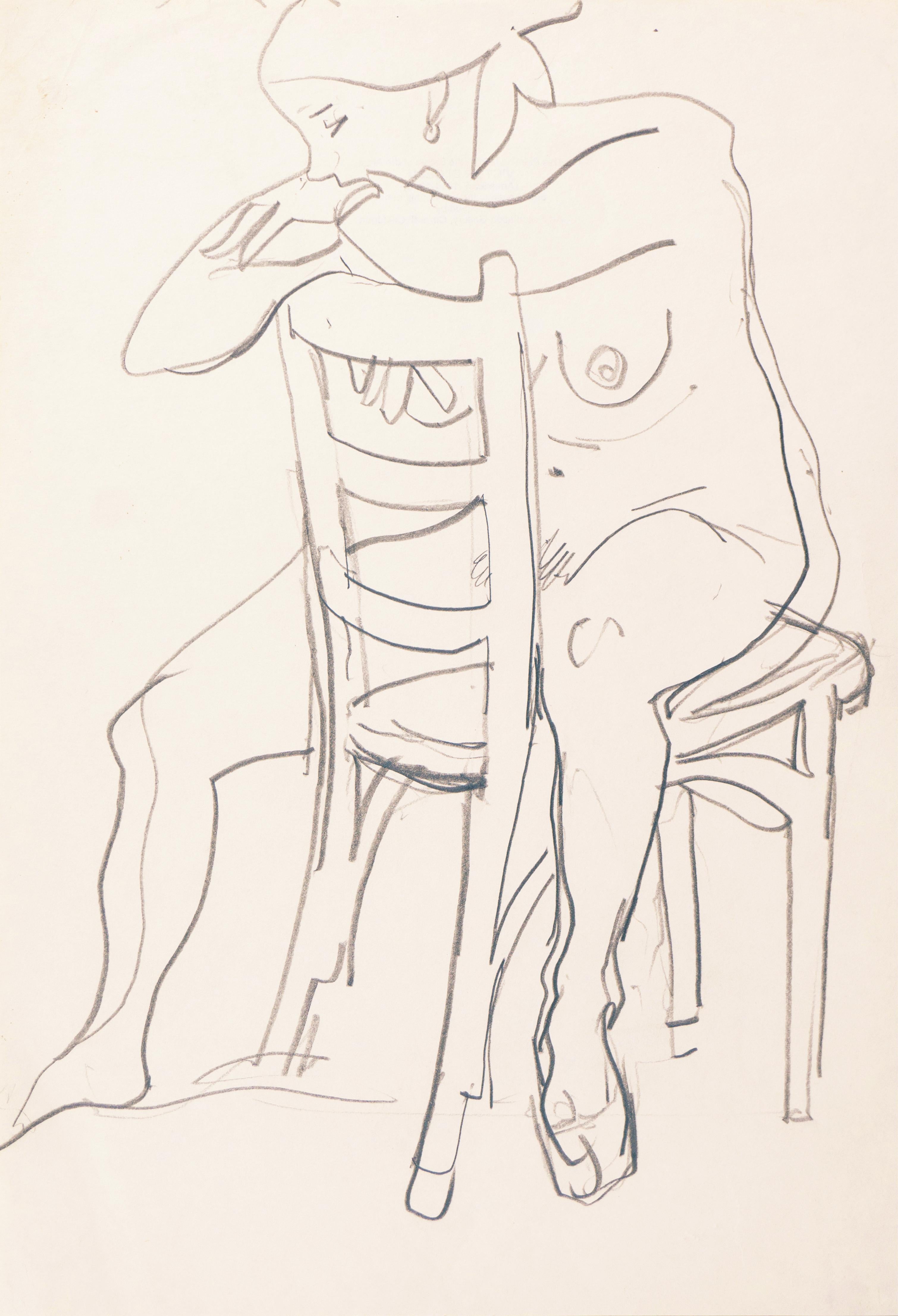 'Seated Nude', Paris, Louvre, Academie Chaumiere, Carmel, California, SFAA LACMA