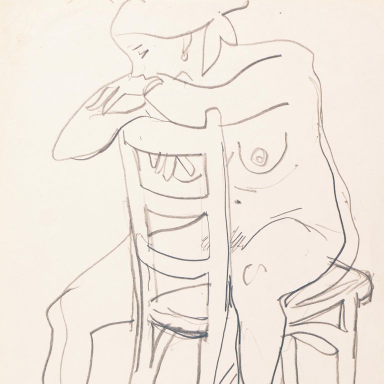 'Seated Nude', Paris, Louvre, Academie Chaumiere, Carmel, California, SFAA LACMA For Sale 2