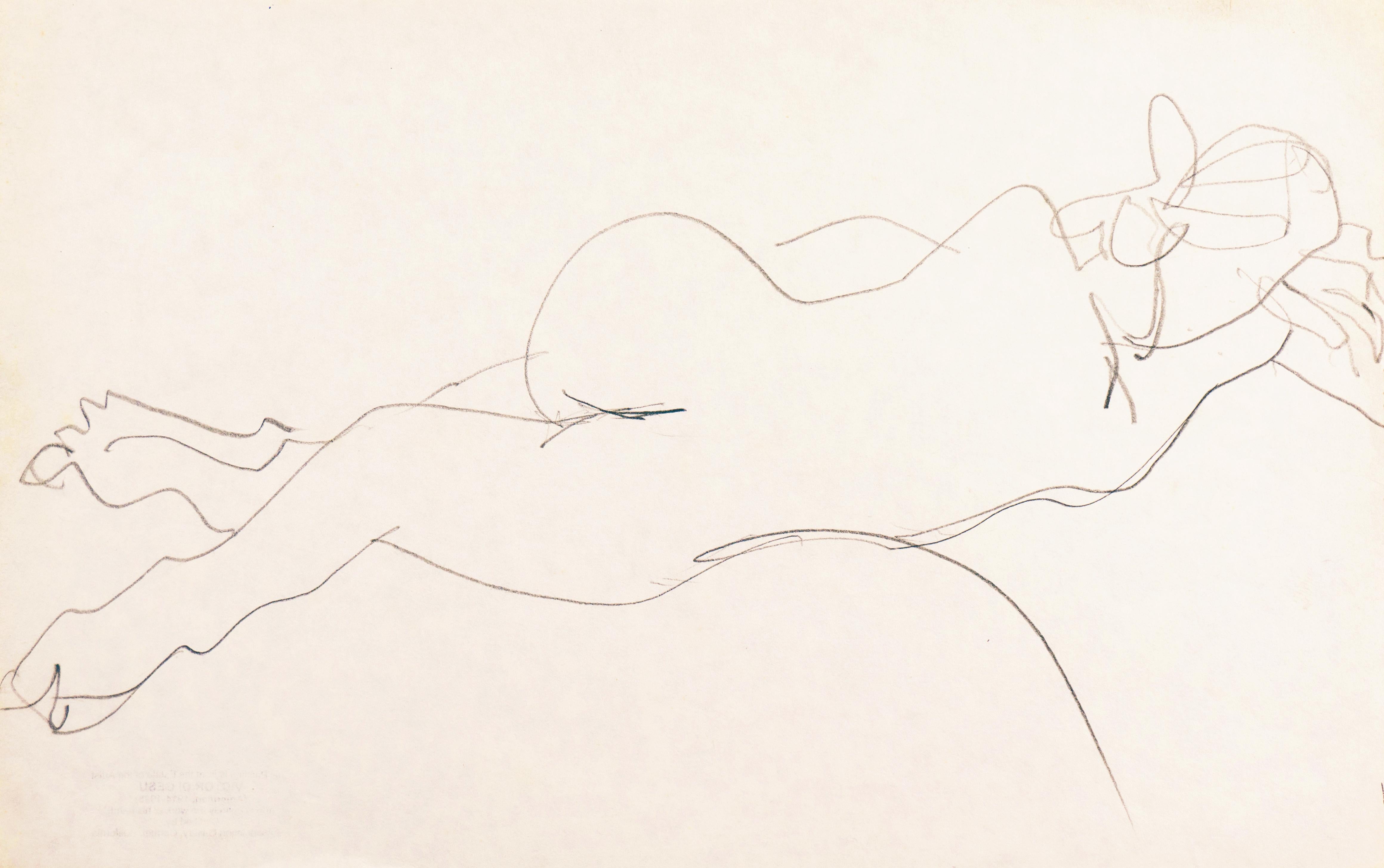 Victor Di Gesu Figurative Art - 'Reclining Nude', Paris, Louvre, Salon d'Automne, Ac. Chaumière, LACMA, SFAA