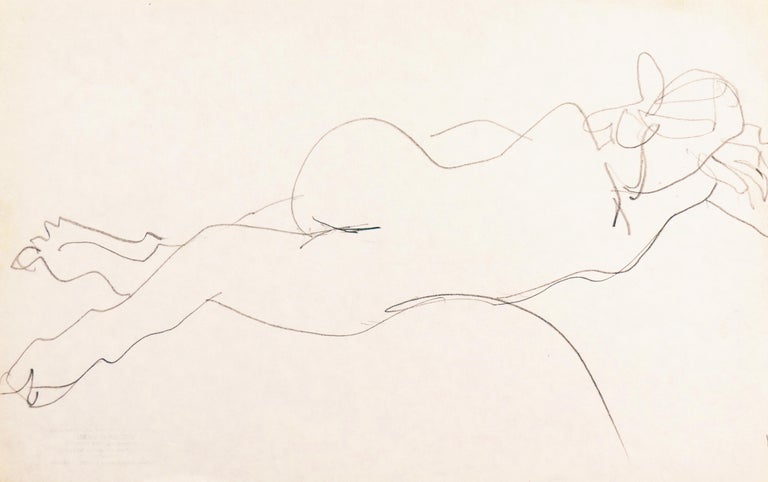 Victor Di Gesu Figurative Art - 'Reclining Nude', Paris, Louvre, Academie Chaumiere, California, SFAA, LACMA