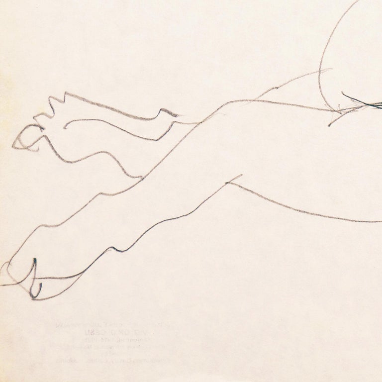 'Reclining Nude', Paris, Louvre, Academie Chaumiere, California, SFAA, LACMA - White Figurative Art by Victor Di Gesu