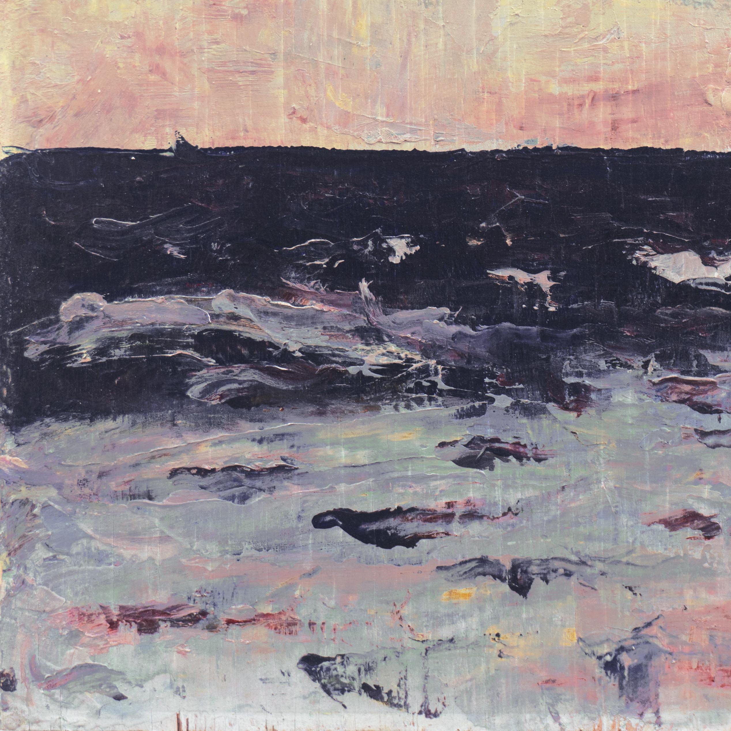 'Alba, lillà e rosa', paesaggio marino espressionista americano - Landscape Painting Marrone di Hugh McChesney