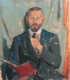 'Man with a Red Book', Paris, Copenhagen Art Academy, Benezit, Thieme-Becker