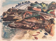 Vintage 'California Beach Scene', Munich, Berkeley, CCAC, GGIE, SFAA, WPA