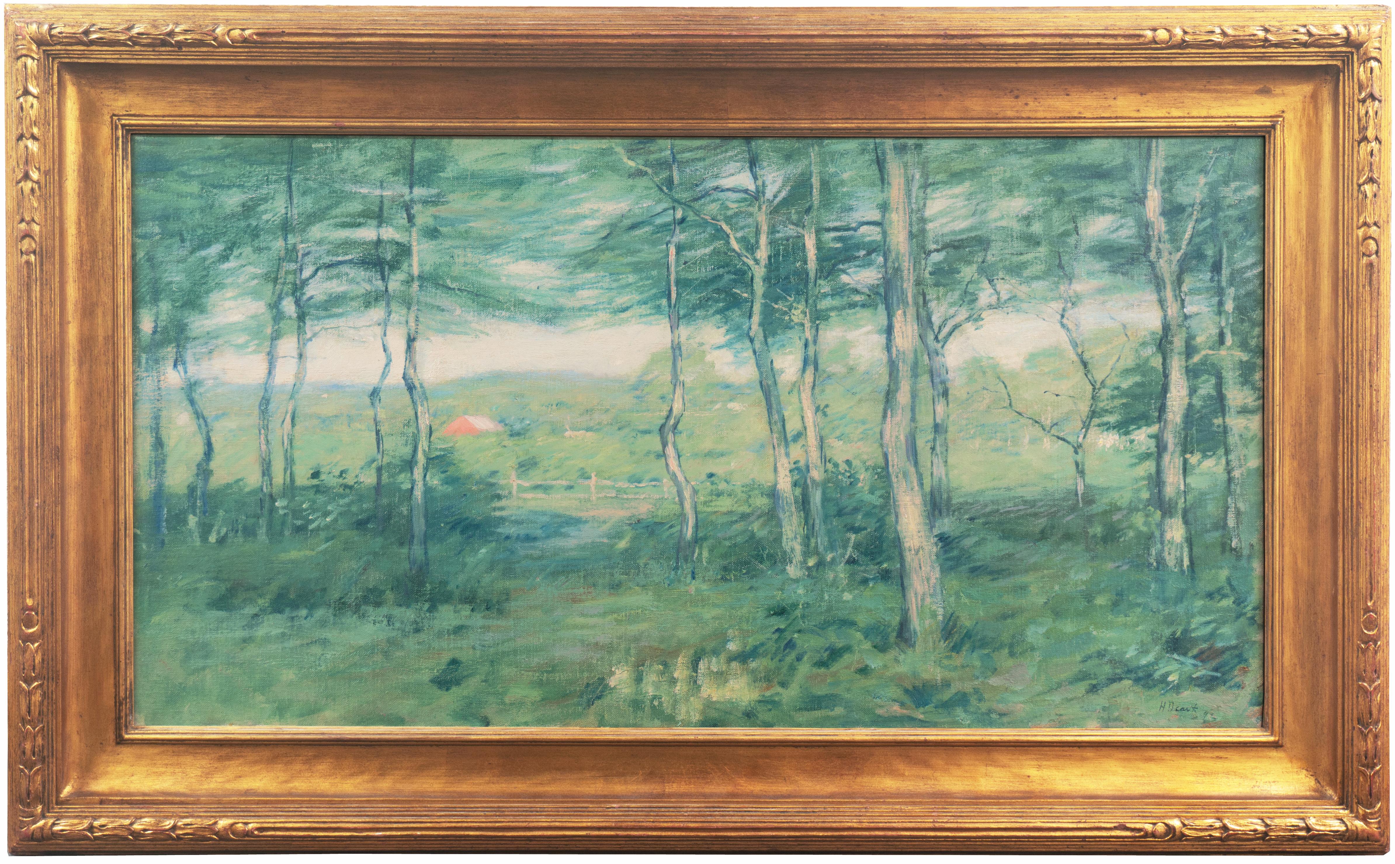 Landscape Painting de Henry Golden Dearth - Paisaje de bosque", París, NAD, Expuesto: Museo Metropolitano, Nueva York