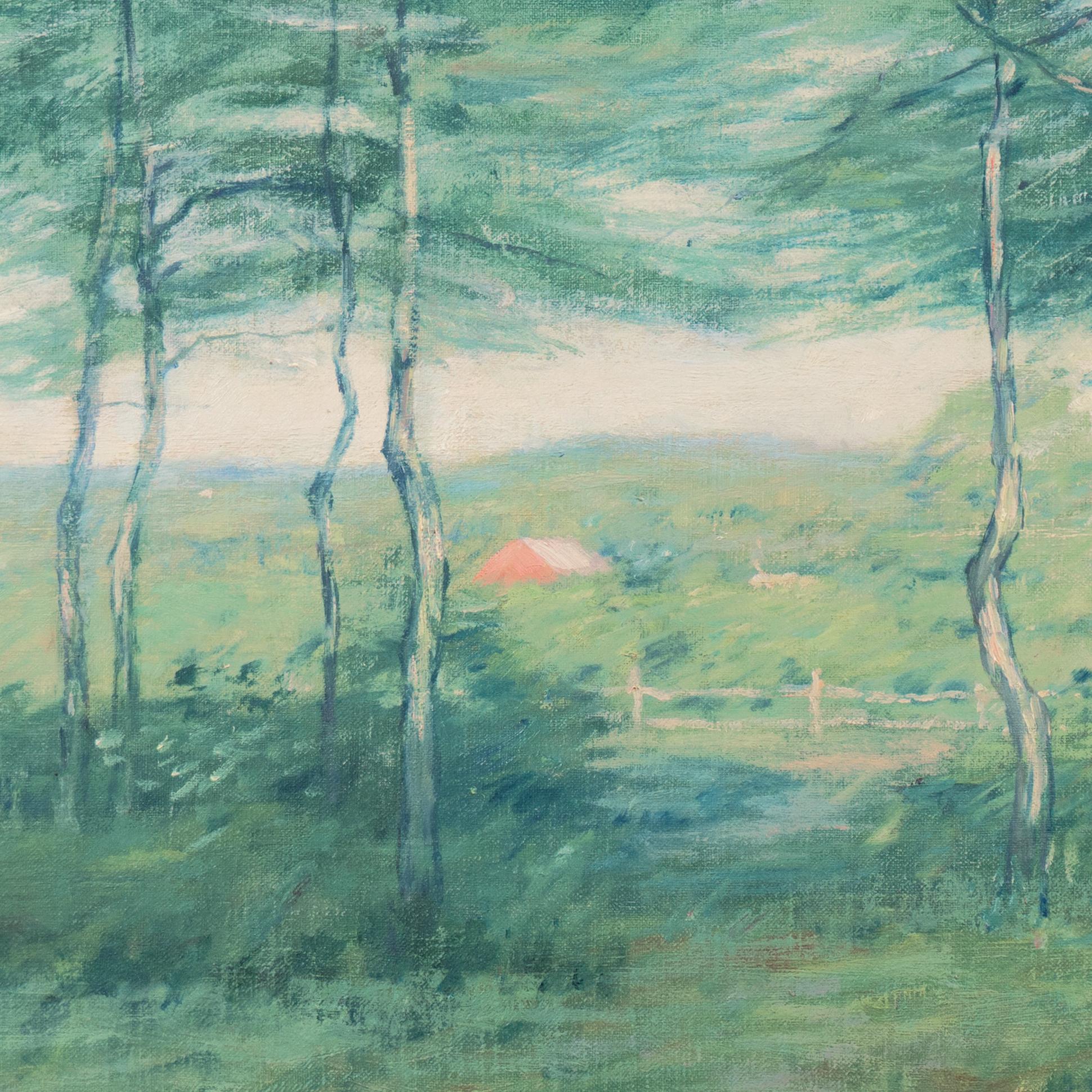 ''Frühjahrsabend'', New York, Metropolitan Museum, Ölgemälde des amerikanischen Impressionismus (Braun), Landscape Painting, von Henry Golden Dearth