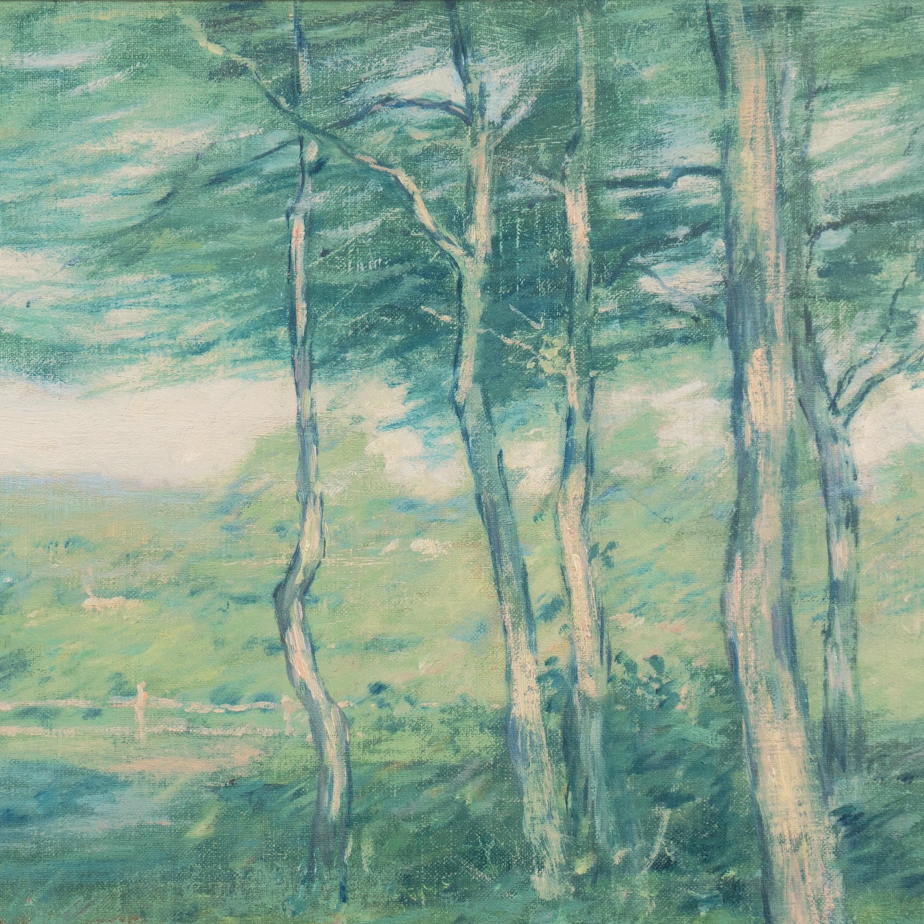 'Springtime Evening', New York, Metropolitan Museum, American Impressionist Oil For Sale 2